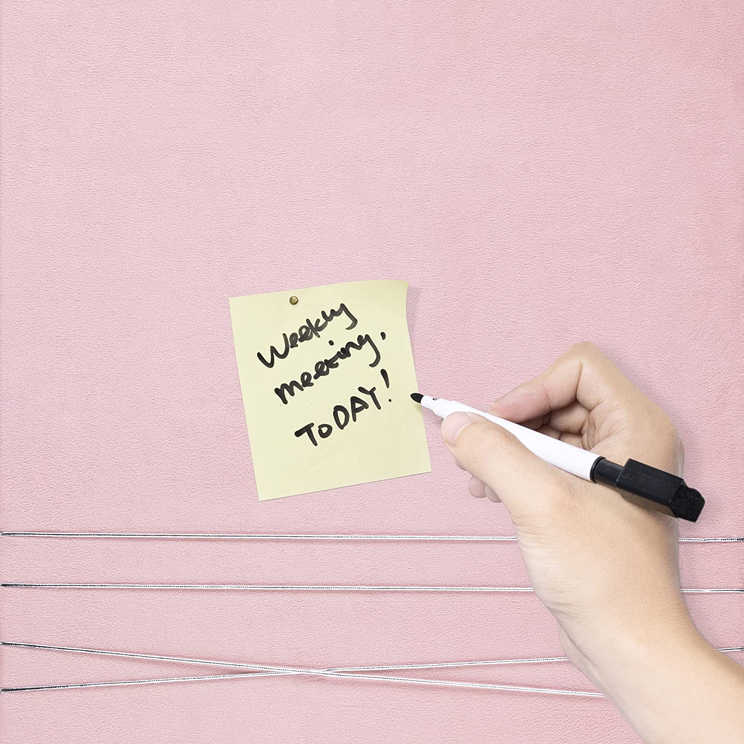 Navaris Πίνακας Ανακοινώσεων από Βελούδο - 70 x 50 cm - Pink - 52630.2.08