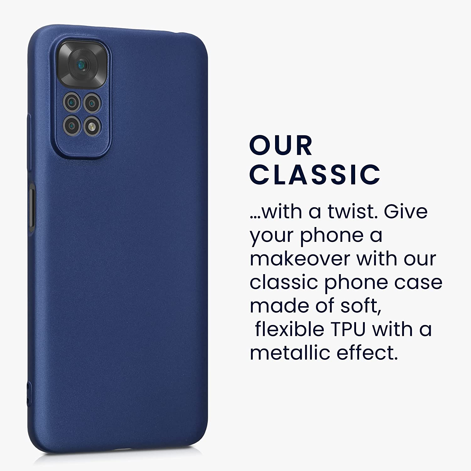 KW Xiaomi Redmi Note 11 / Redmi Note 11S Θήκη Σιλικόνης TPU - Metallic Blue - 58651.64