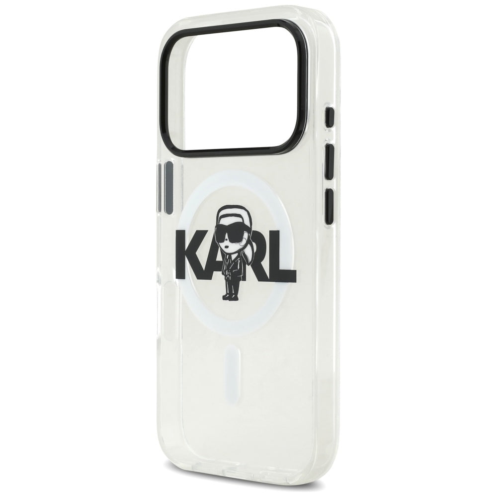 Karl Lagerfeld iPhone 17 Pro - IML Karl Sketch Logo MagSafe - Σκληρή Θήκη με Πλαίσιο Σιλικόνης - Clear - KLHMP17LHGKIGKBT