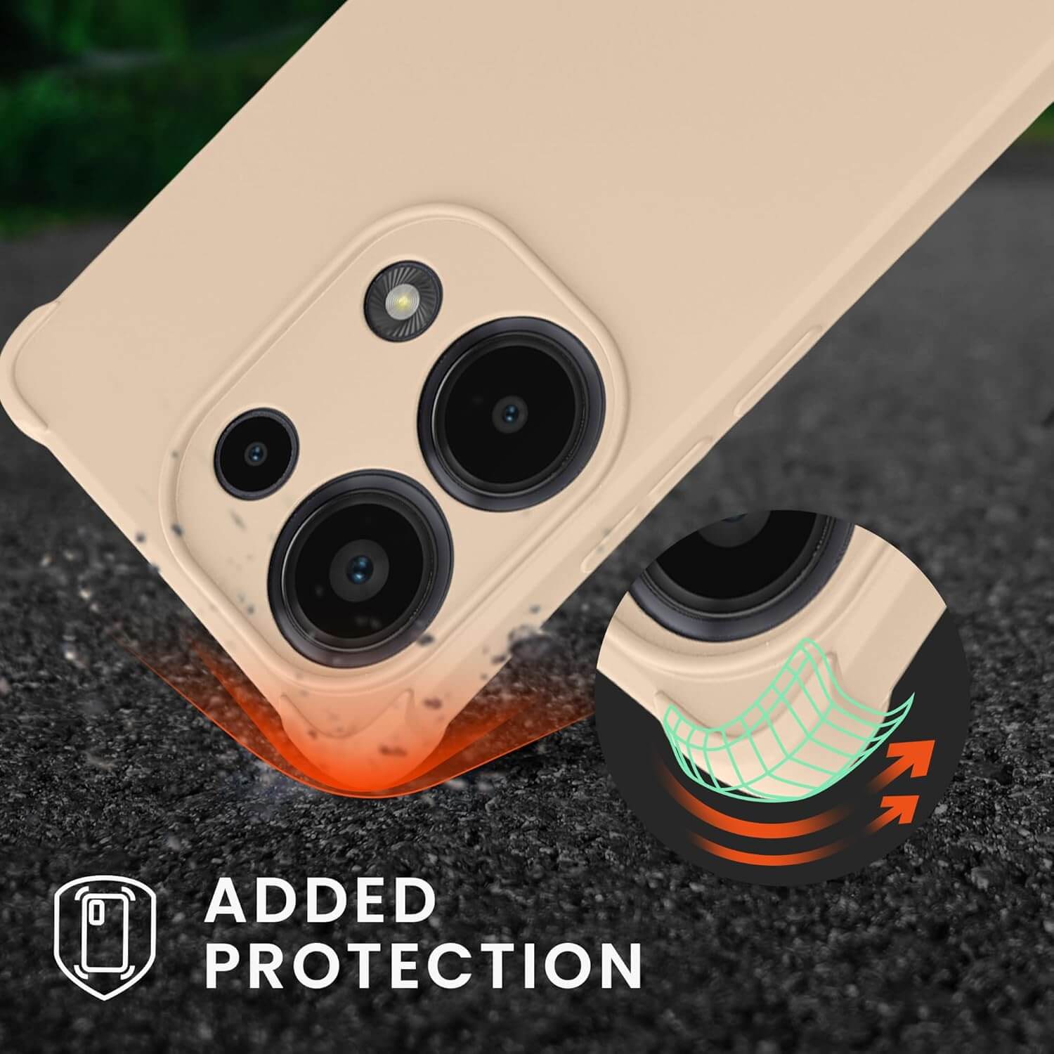 KW Xiaomi Redmi Note 13 Pro 4G Θήκη Σιλικόνης TPU με Λουράκι - Cream