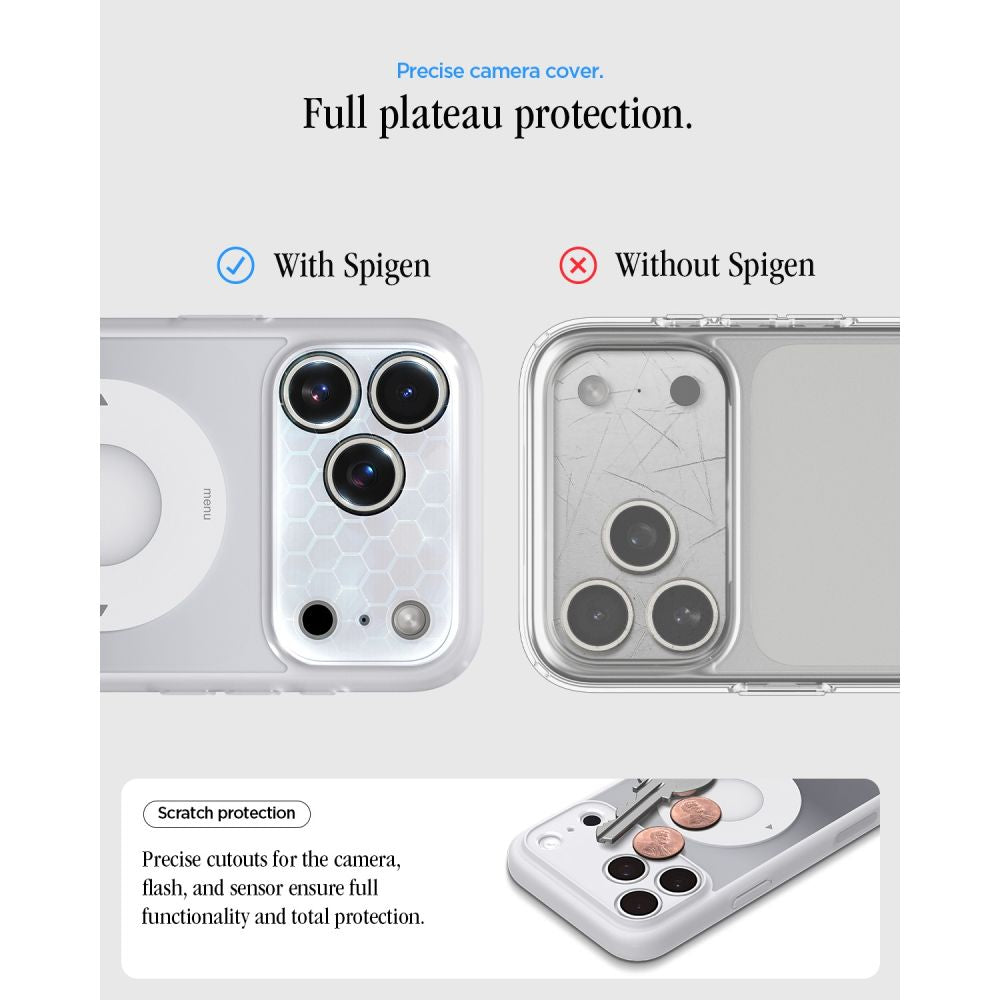 Spigen iPhone 18 Pro Max / iPhone 17 Pro Max - Σκληρή Θήκη με Πλαίσιο Σιλικόνης Και MagSafe - Ultra Hybrid Classic - Classic Silver