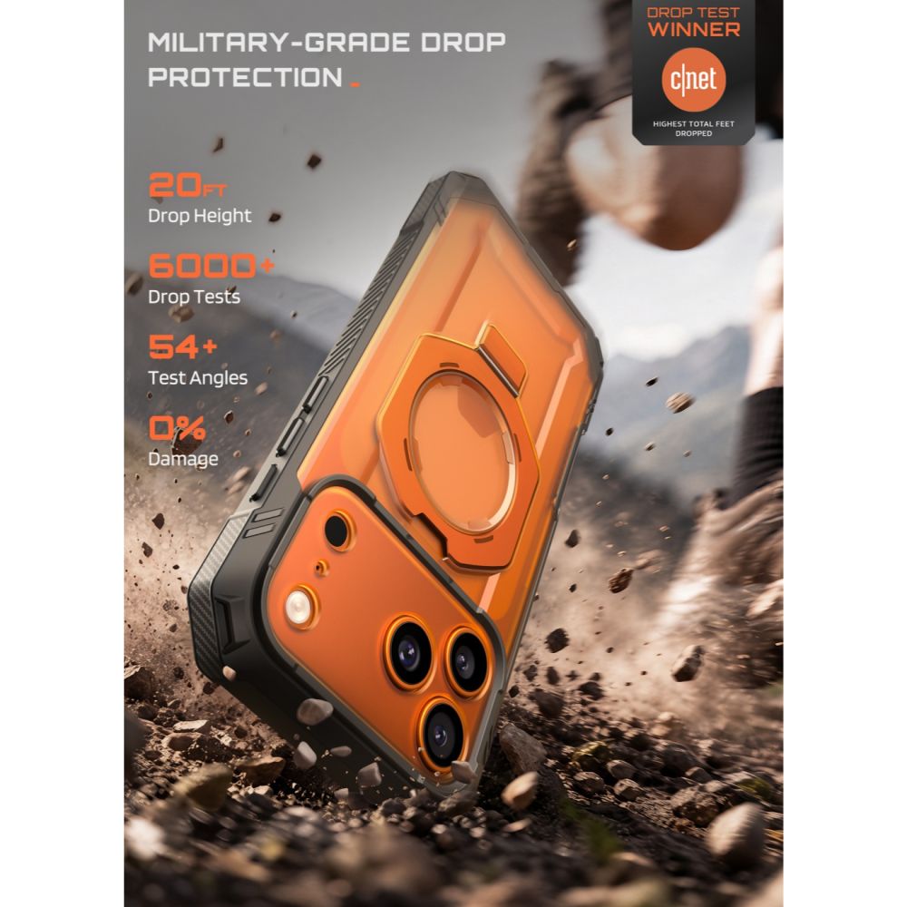Supcase iPhone 18 Pro / iPhone 17 Pro - Σκληρή Θήκη με Προστασία Οθόνης και MagSafe / Stand - Grip Pro Mag - Coral