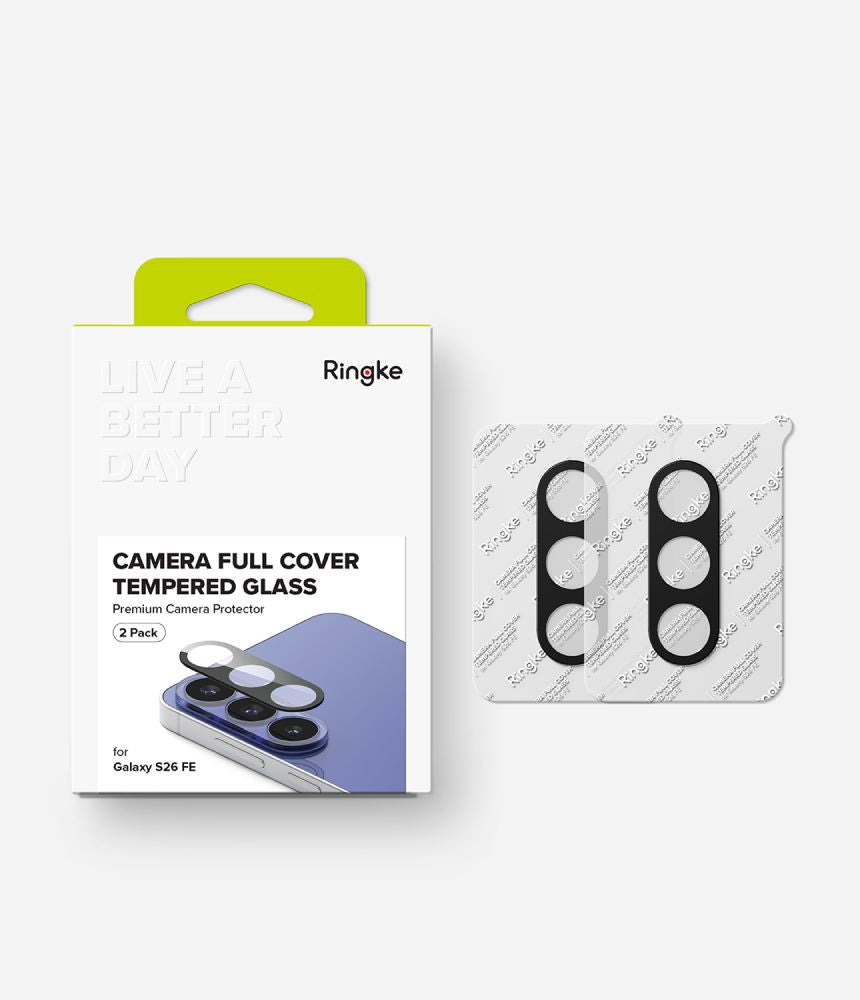 Ringke Samsung Galaxy S26 FE - Αντιχαρακτικό Γυαλί για την Κάμερα - Camera Full Cover - 2 Τεμάχια - Black