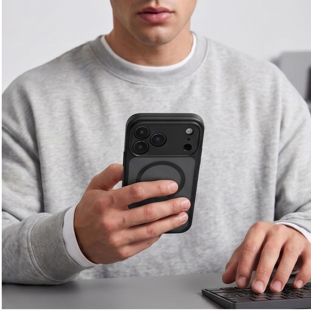 Tech-Protect iPhone 17 Pro / 18 Pro - Σκληρή Θήκη με Πλαίσιο Σιλικόνης και MagSafe - BasicMag - Matte Black