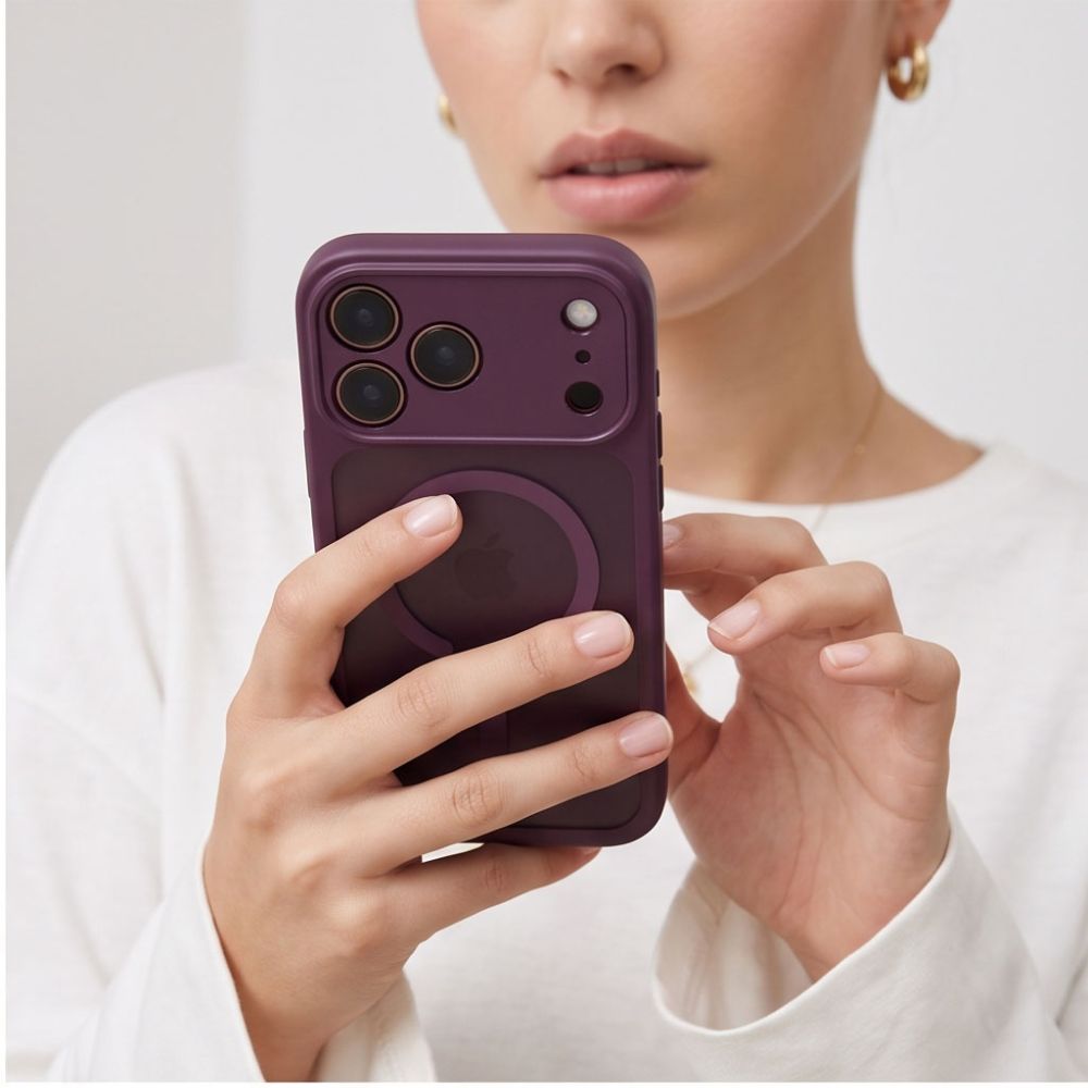 Tech-Protect iPhone 17 Pro Max / 18 Pro Max - Σκληρή Θήκη με Πλαίσιο Σιλικόνης και MagSafe - BasicMag - Matte Dark Cherry