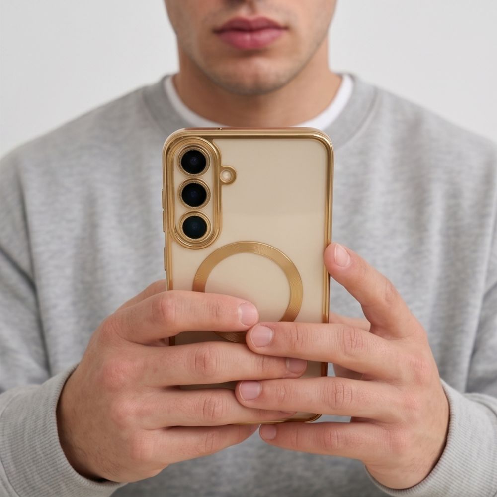 Tech-Protect Samsung Galaxy S26 FE - Θήκη Σιλικόνης TPU με MagSafe - MagFlex - Clear / Shiny Gold