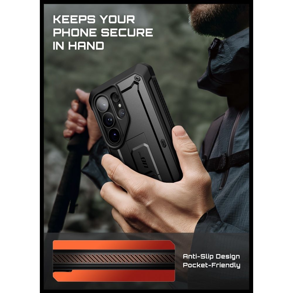 Supcase Samsung Galaxy S26 Ultra - Θήκη Full - Body με Προστατευτικό Πλαίσιο Οθόνης και 2 Αντιχαρακτικά Γυαλιά και Stand - Unicorn Beetle Pro 2 - Set - Black