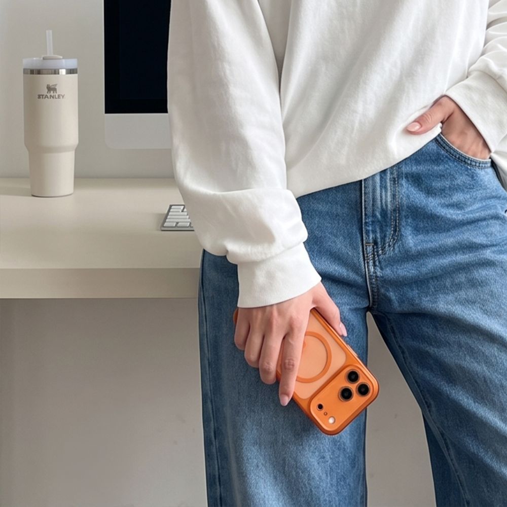 Tech-Protect iPhone 18 Pro / iPhone 17 Pro - Σκληρή Θήκη με Πλαίσιο Σιλικόνης και MagSafe - MagPeak MagSafe CC - Cosmic Orange / Clear