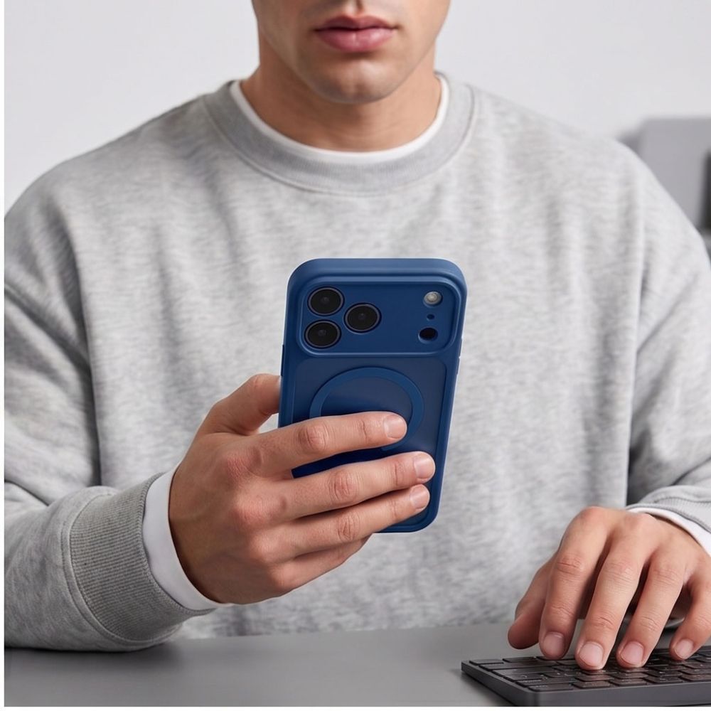Tech-Protect iPhone 17 Pro / 18 Pro - Σκληρή Θήκη με Πλαίσιο Σιλικόνης και MagSafe - BasicMag - Matte Deep Blue