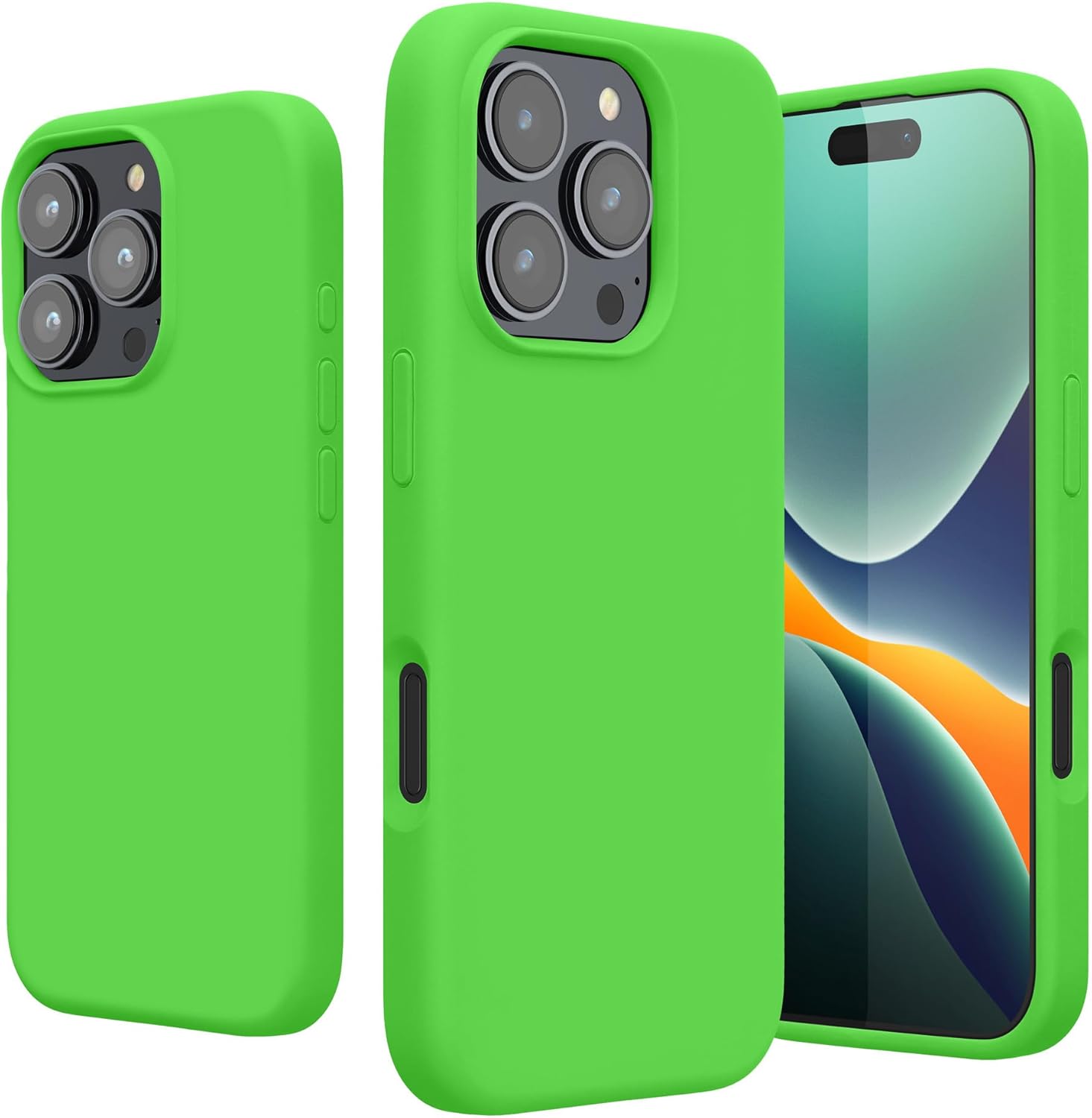 KW iPhone 16 Pro Θήκη Σιλικόνης Rubberized TPU - Lime Green