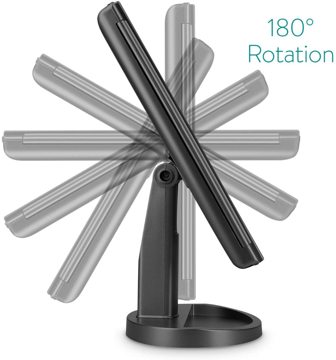 Navaris LED Foldable Cosmetic Mirror - Φωτιζόμενος Καθρέπτης LED - Matte Black - 43457.47