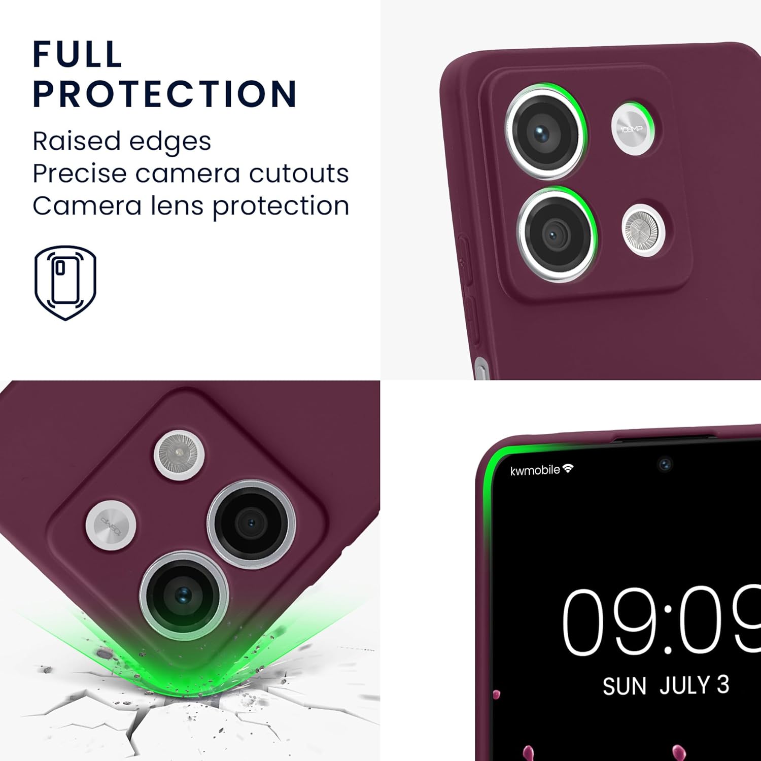 KW Xiaomi Redmi Note 13 5G Θήκη Σιλικόνης TPU - Bordeaux Purple