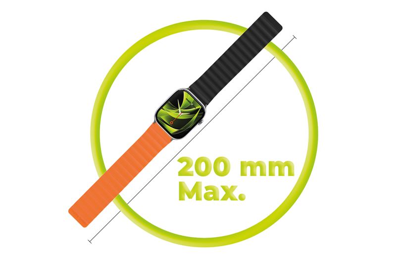 Mobile Origin Λουράκι Apple Watch 4/5/6/7/8/9/10/11 - SE (1/2/3) - Ultra (1/2/3) - 42/44/45/49mm Strap II Σιλικόνης - Orange / Black