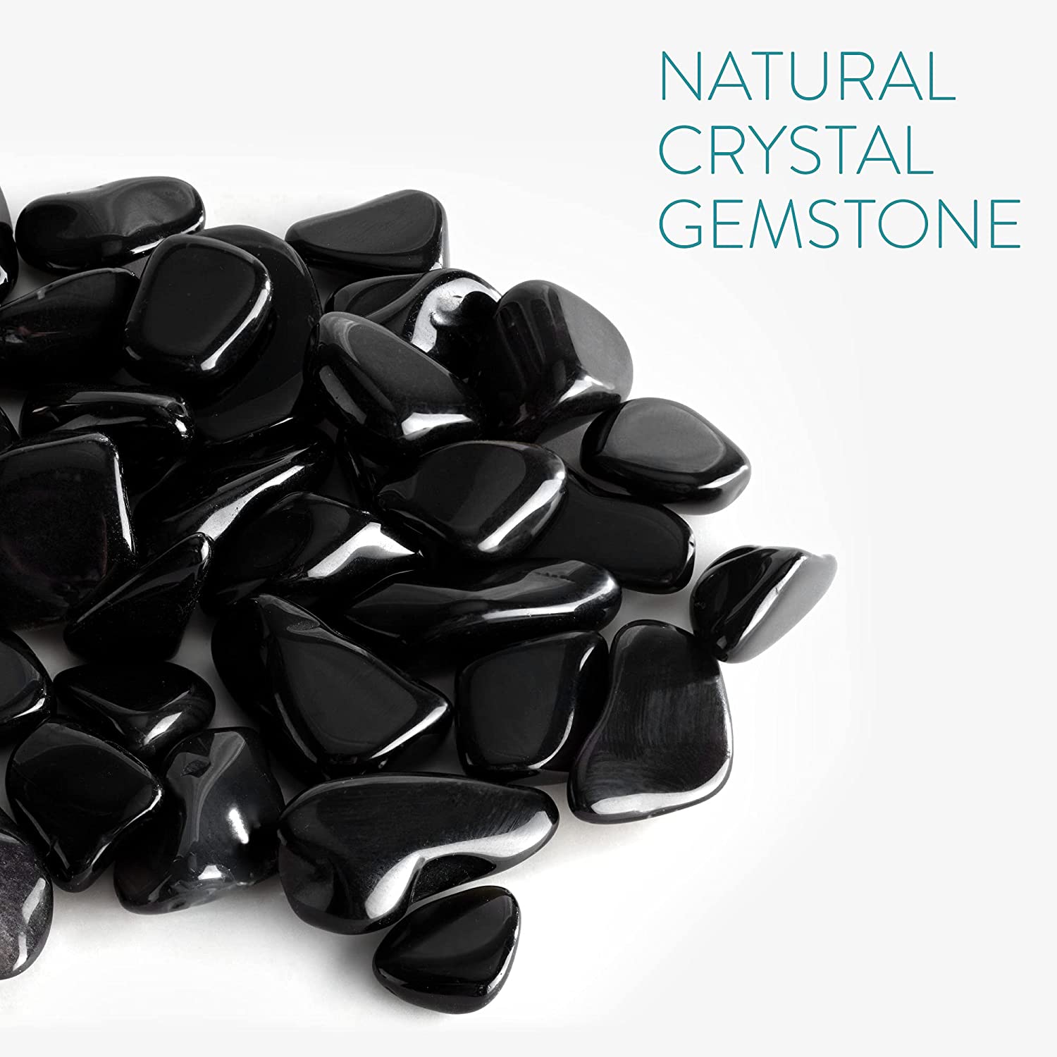 Navaris Γυάλινο Μπουκάλι Νερού με Πέτρες Οψιδιανού και Θήκη - BPA FREE - 420ml - Obsidian Stone - 53150.02