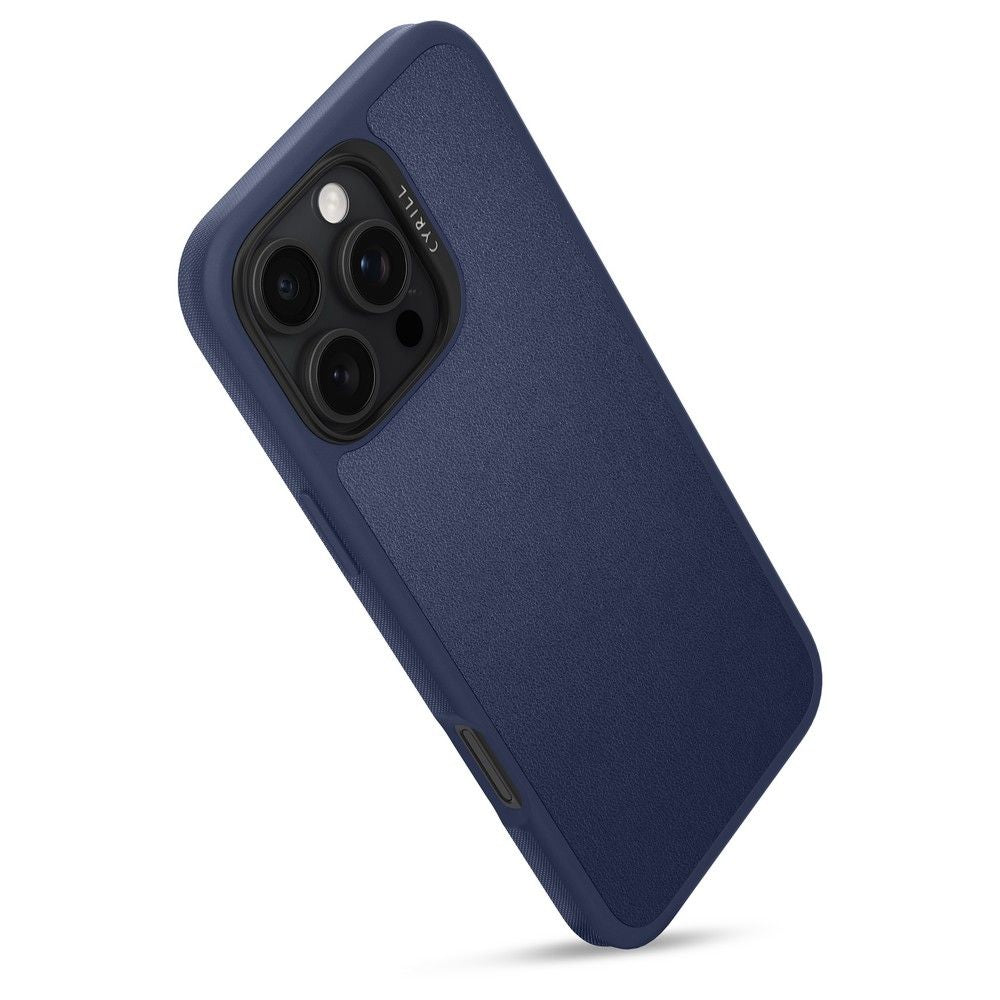 Spigen Cyrill iPhone 16 Pro Kajuk Mag Θήκη με Επένδυση Συνθετικού Δέρματος και MagSafe - Navy