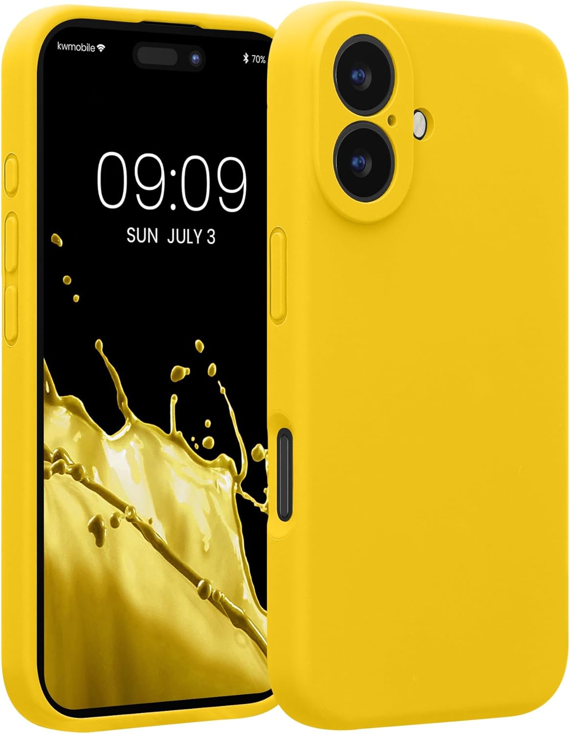 KW iPhone 16 Θήκη Σιλικόνης Rubberized TPU - Bright Yellow