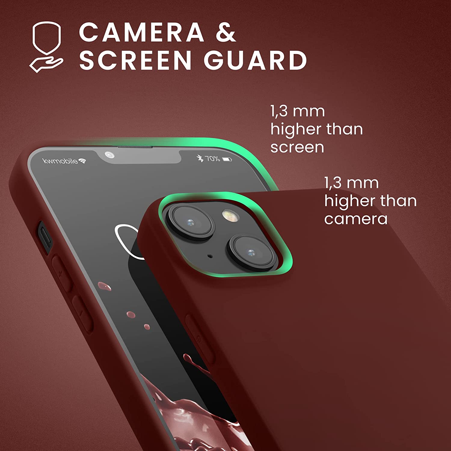 KW iPhone 14 Plus Λεπτή Θήκη Σιλικόνης TPU - Tawny Red - 59076.190