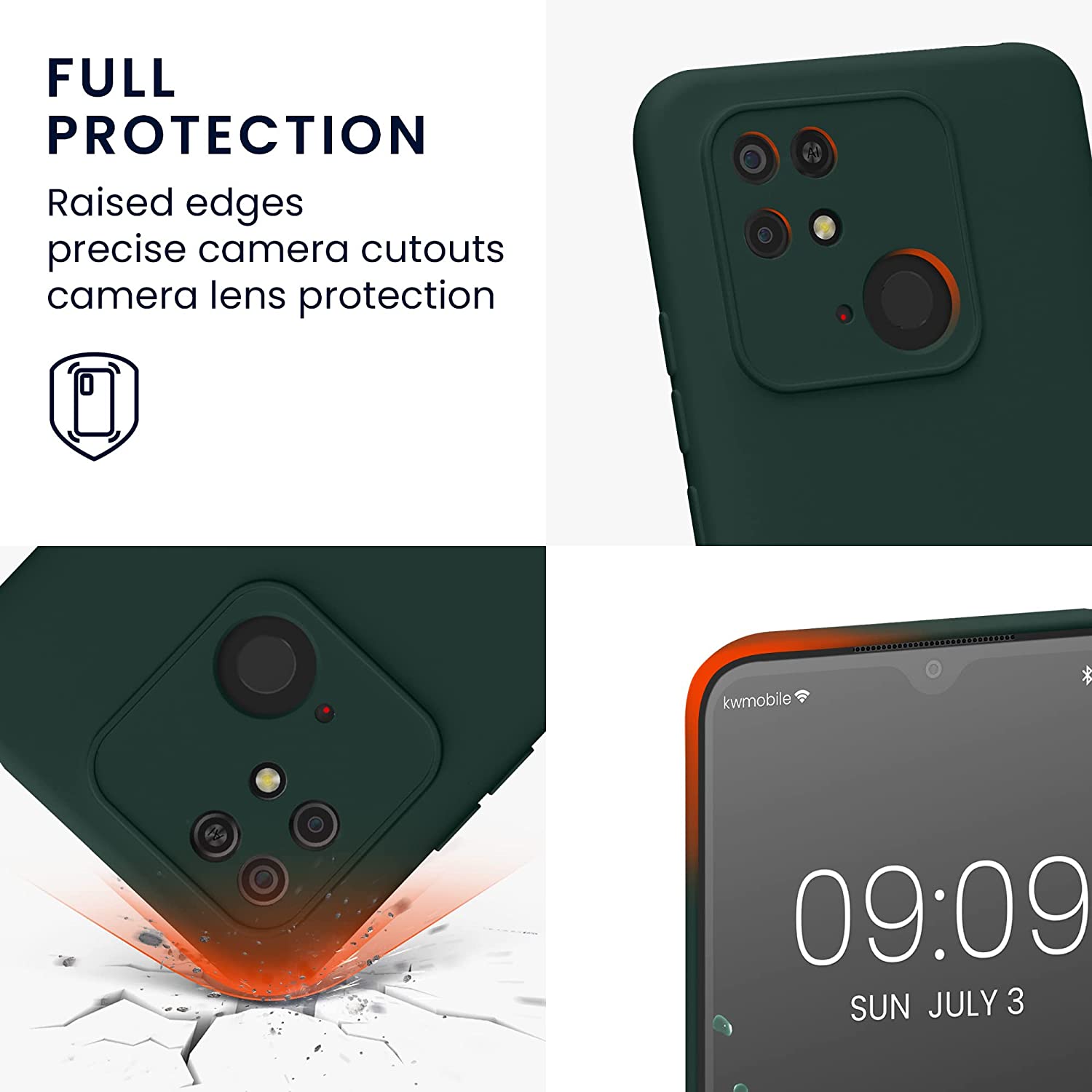 KW Xiaomi Redmi 10C Θήκη Σιλικόνης Rubberized TPU - Moss Green - 59229.169
