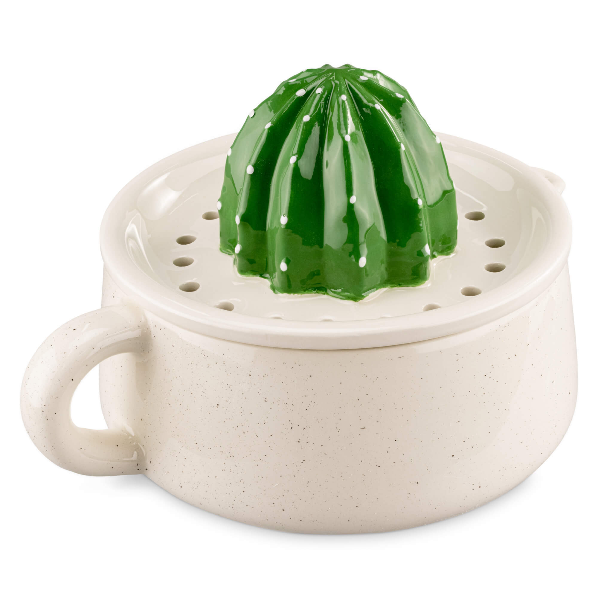 Navaris Κεραμικός Στίφτης - Design Cactus - White / Green - 57148.01