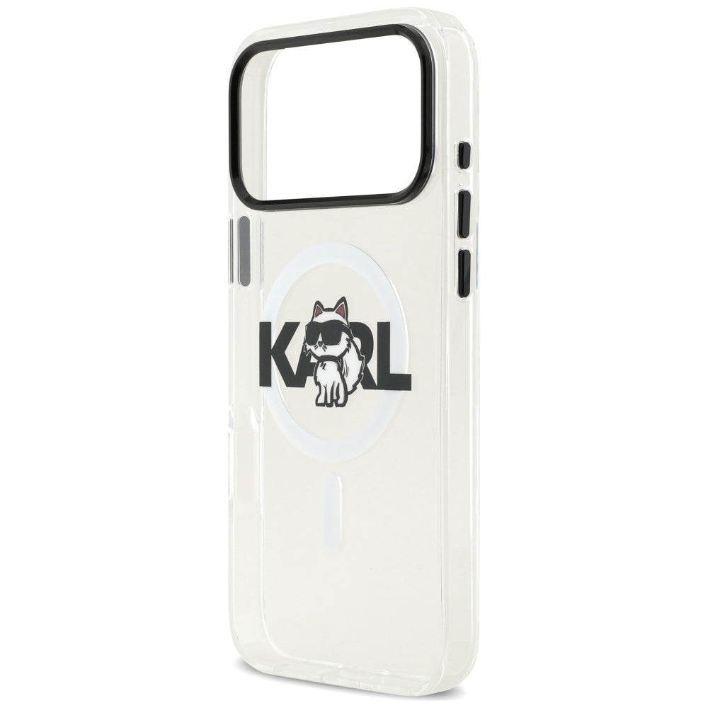 Karl Lagerfeld iPhone 17 Pro Max - IML Choupette Sketch Logo MagSafe - Σκληρή Θήκη με Πλαίσιο Σιλικόνης - Clear - KLHMP17XHGCHGKBT