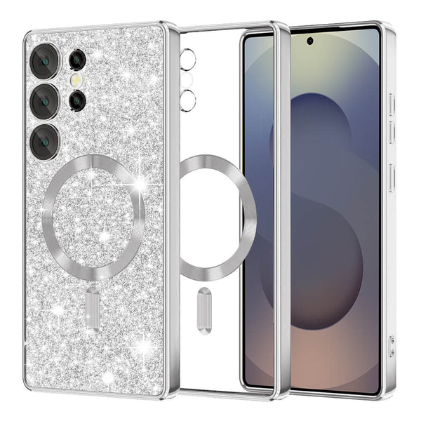 Techsuit Samsung Galaxy S25 Ultra - Luxury Glitter MagSafe - Θήκη Σιλικόνης - Silver