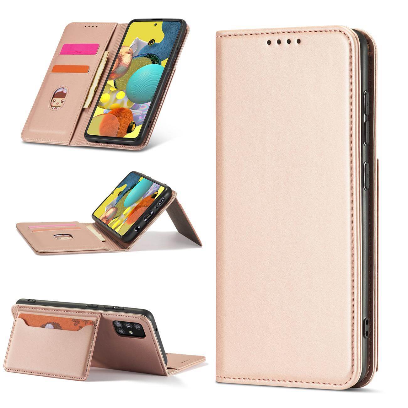 OEM Samsung Galaxy A53 5G Magnet Card Wallet Case Θήκη Πορτοφόλι Stand - Pink