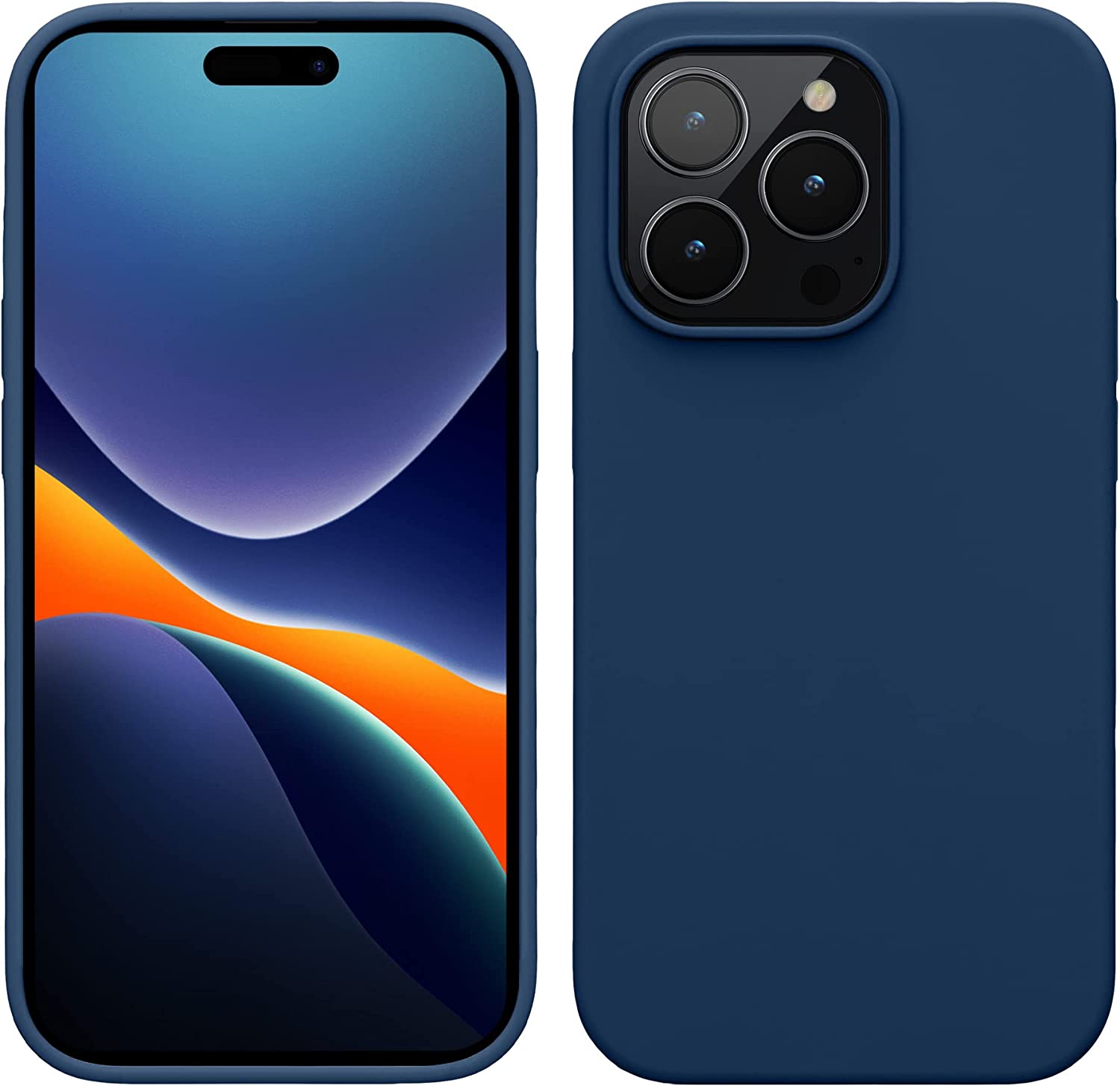 KW iPhone 14 Pro Θήκη Σιλικόνης TPU - Navy Blue - 59073.116
