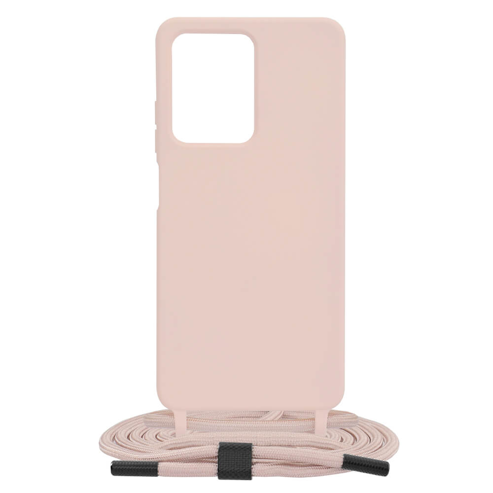 Techsuit Xiaomi Redmi Note 12 Pro / Poco X5 Pro 5G Crossbody Lanyard Θήκη Σιλικόνης TPU με Λουράκι - Pink
