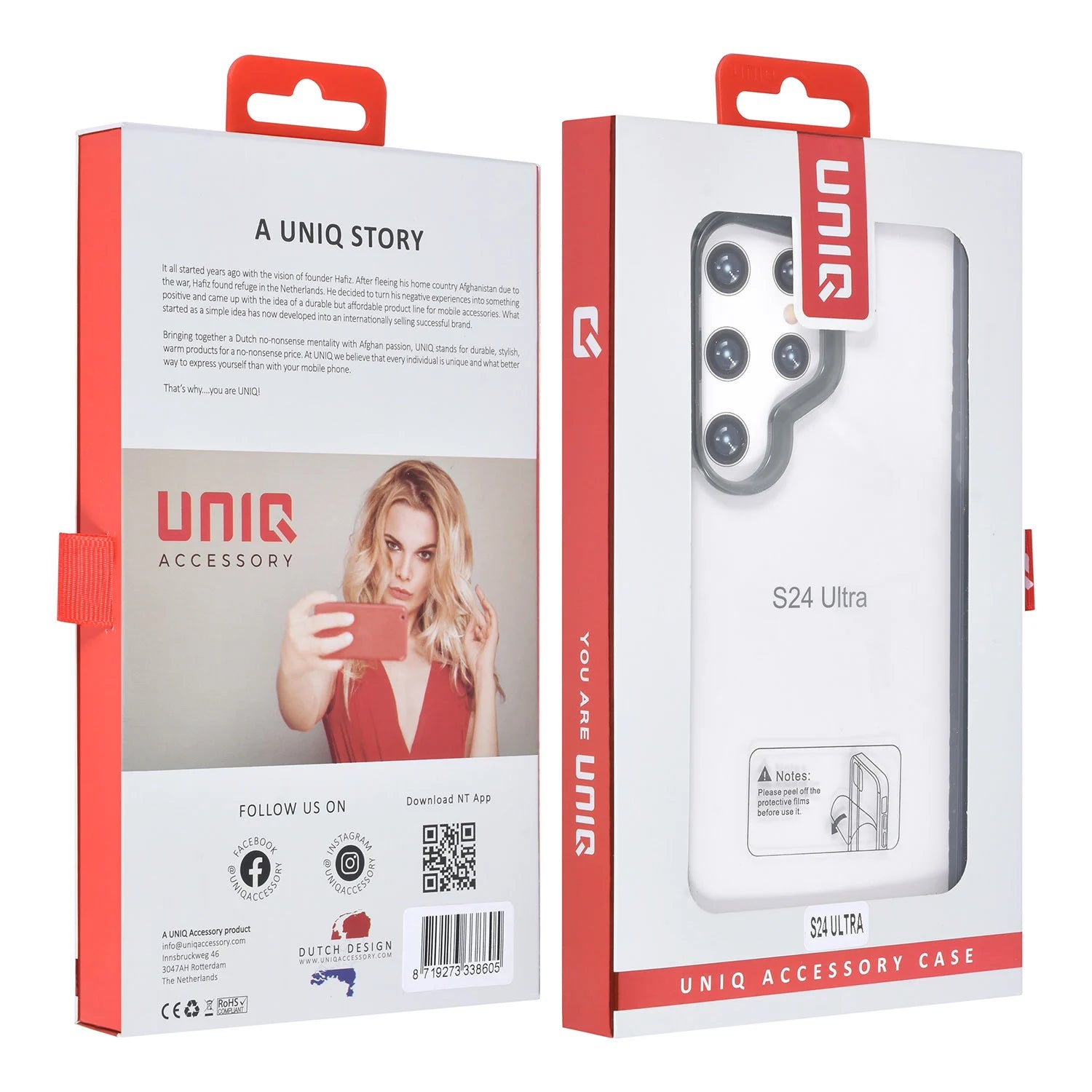 Tuniq Samsung Galaxy S24 Ultra - Σκληρή Θήκη με Πλαίσιο Σιλικόνης - Ημιδιάφανο Μαύρο / Διάφανο