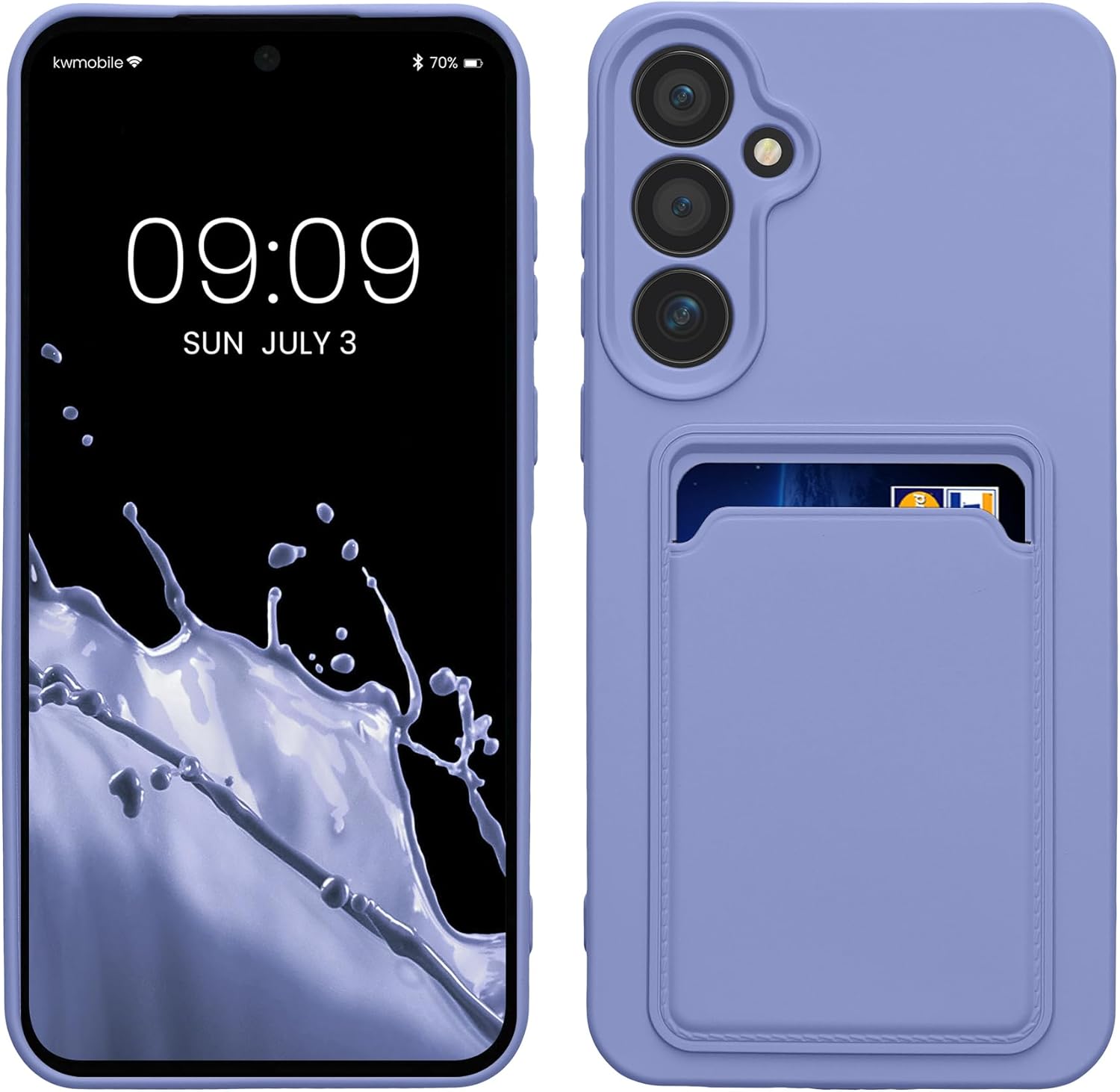 KW Samsung Galaxy A55 5G Θήκη Σιλικόνης TPU με Υποδοχή για Κάρτα - Lavender