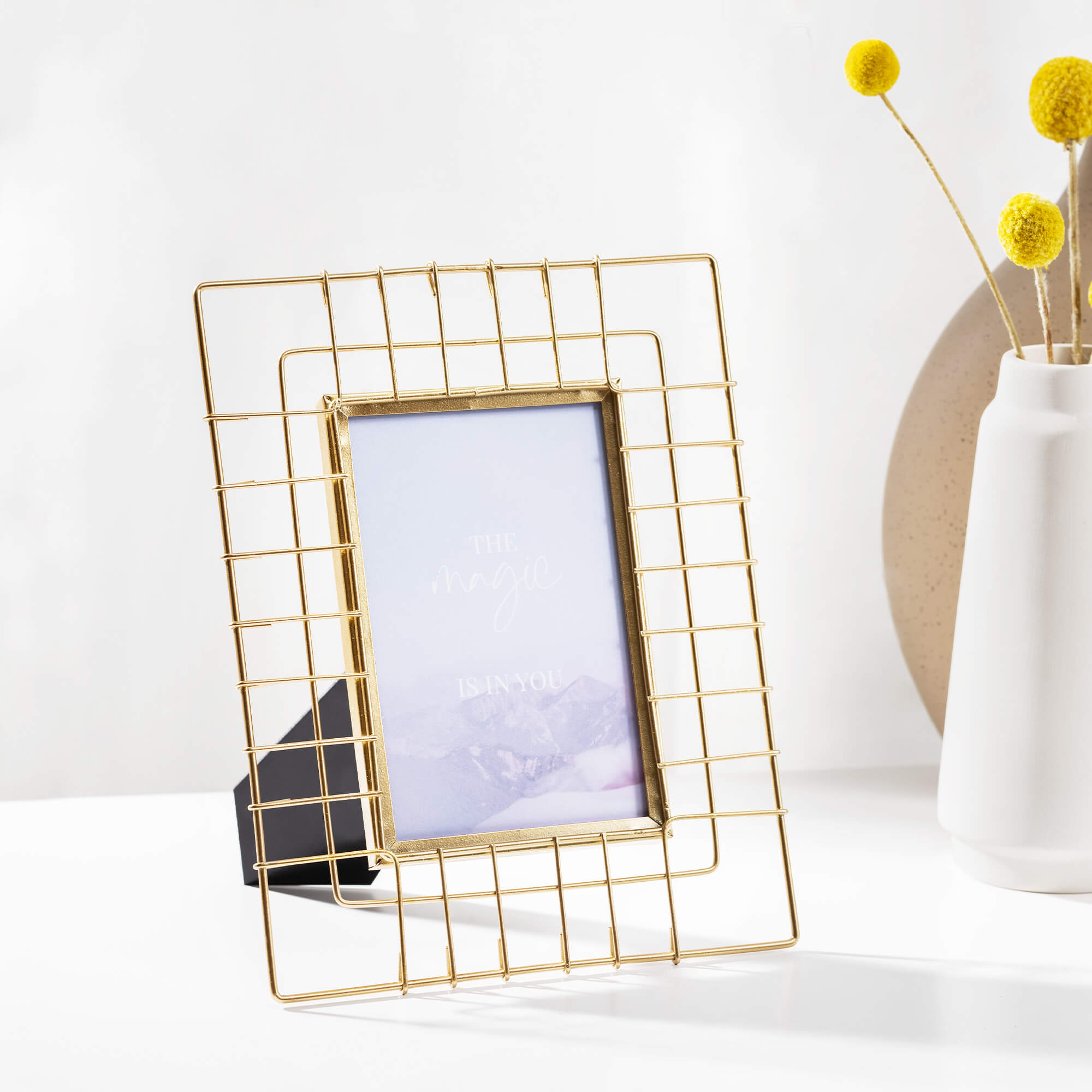 Navaris Μεταλλική Κορνίζα για Φωτογραφίες 10 x 15 cm - Gold - 54642.1.81