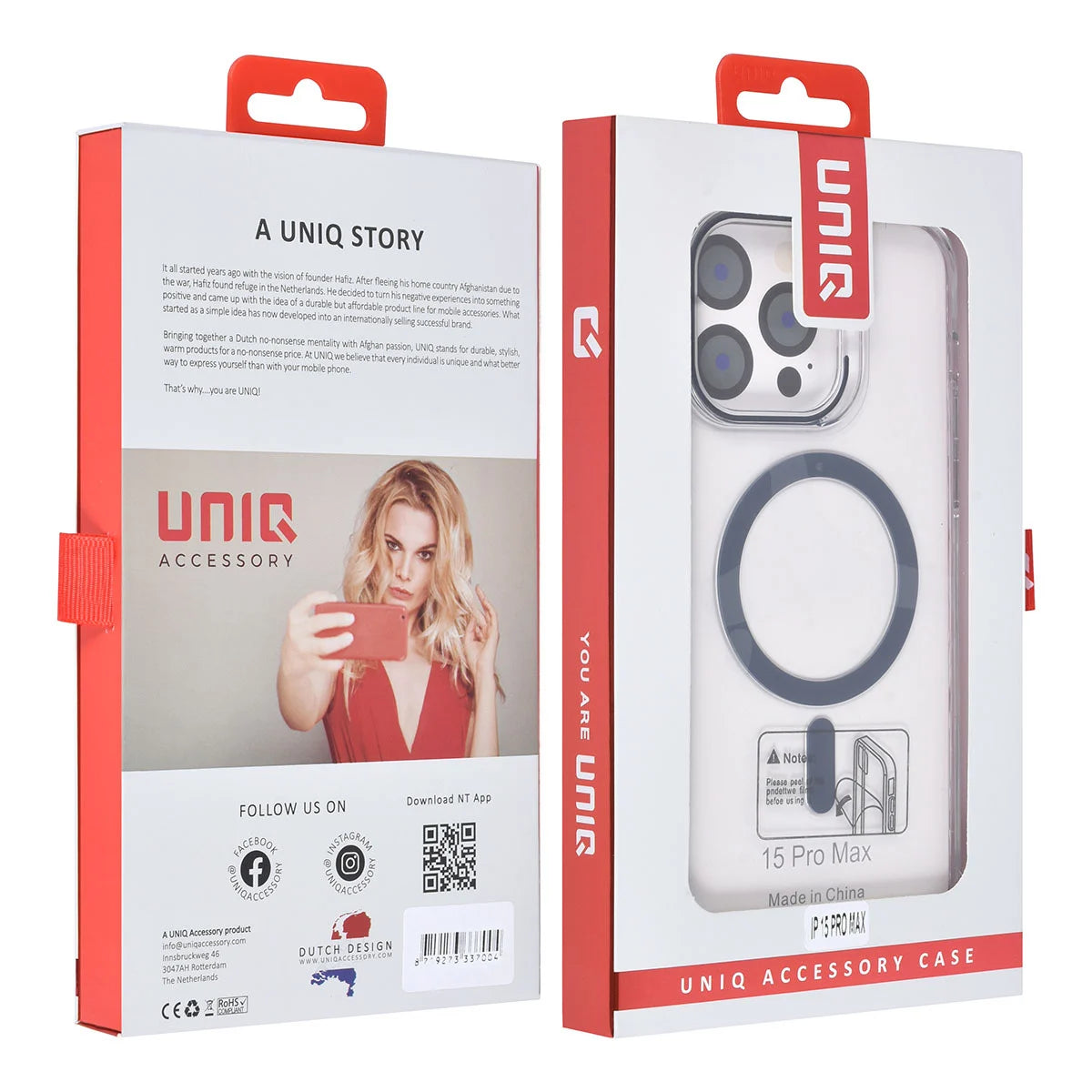 Tuniq iPhone 15 Pro Max - MagSafe Σκληρή Θήκη με Πλαίσιο Σιλικόνης - Διάφανη / Σκούρο Μπλε