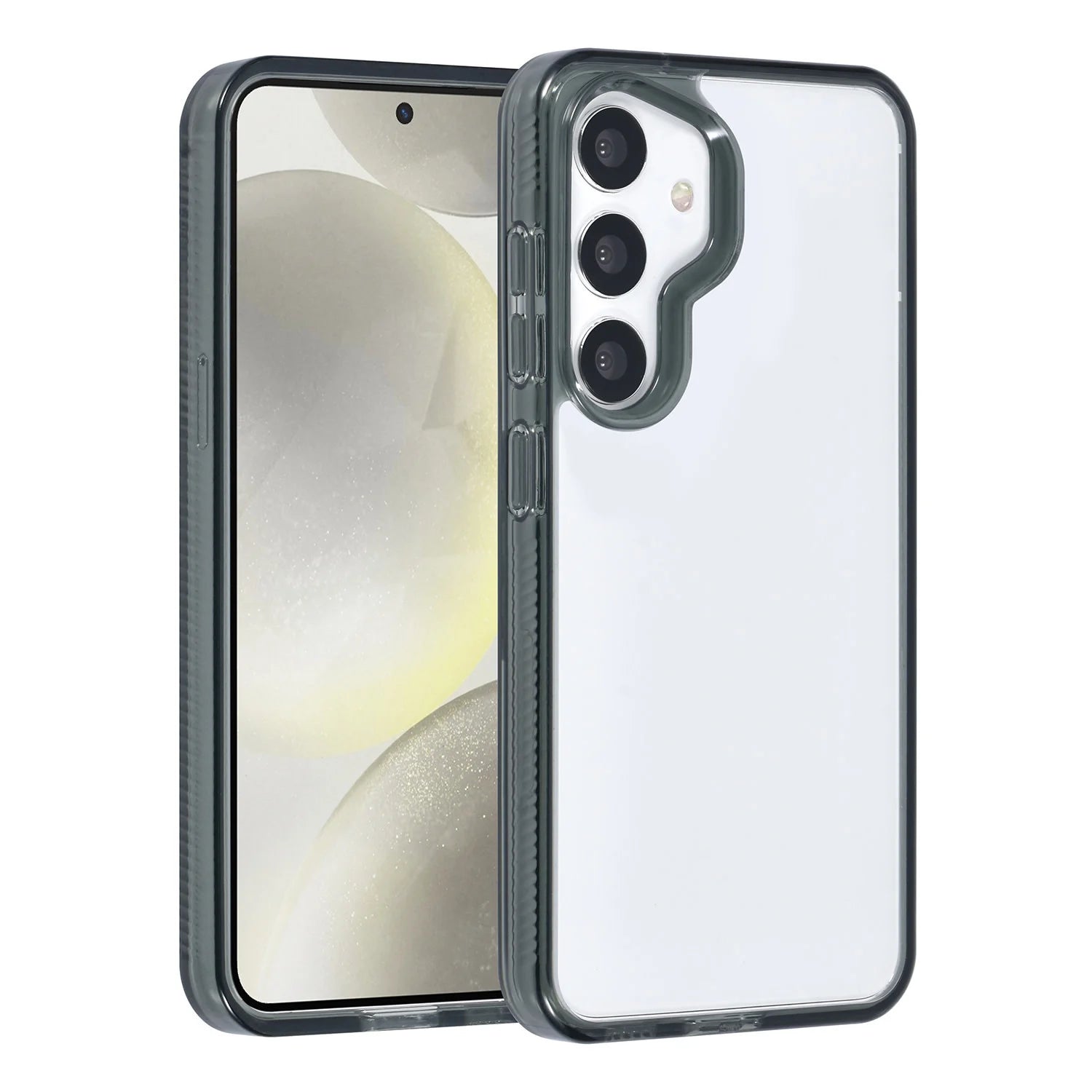 Tuniq Samsung Galaxy S24 - Σκληρή Θήκη με Πλαίσιο Σιλικόνης - Ημιδιάφανο Μαύρο / Διάφανο