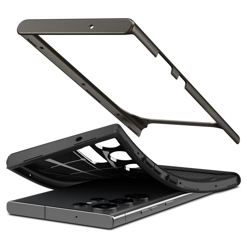 Spigen Samsung Galaxy S23 Ultra Neo Hybrid Θήκη με Σκληρό Πλαίσιο - Gunmetal