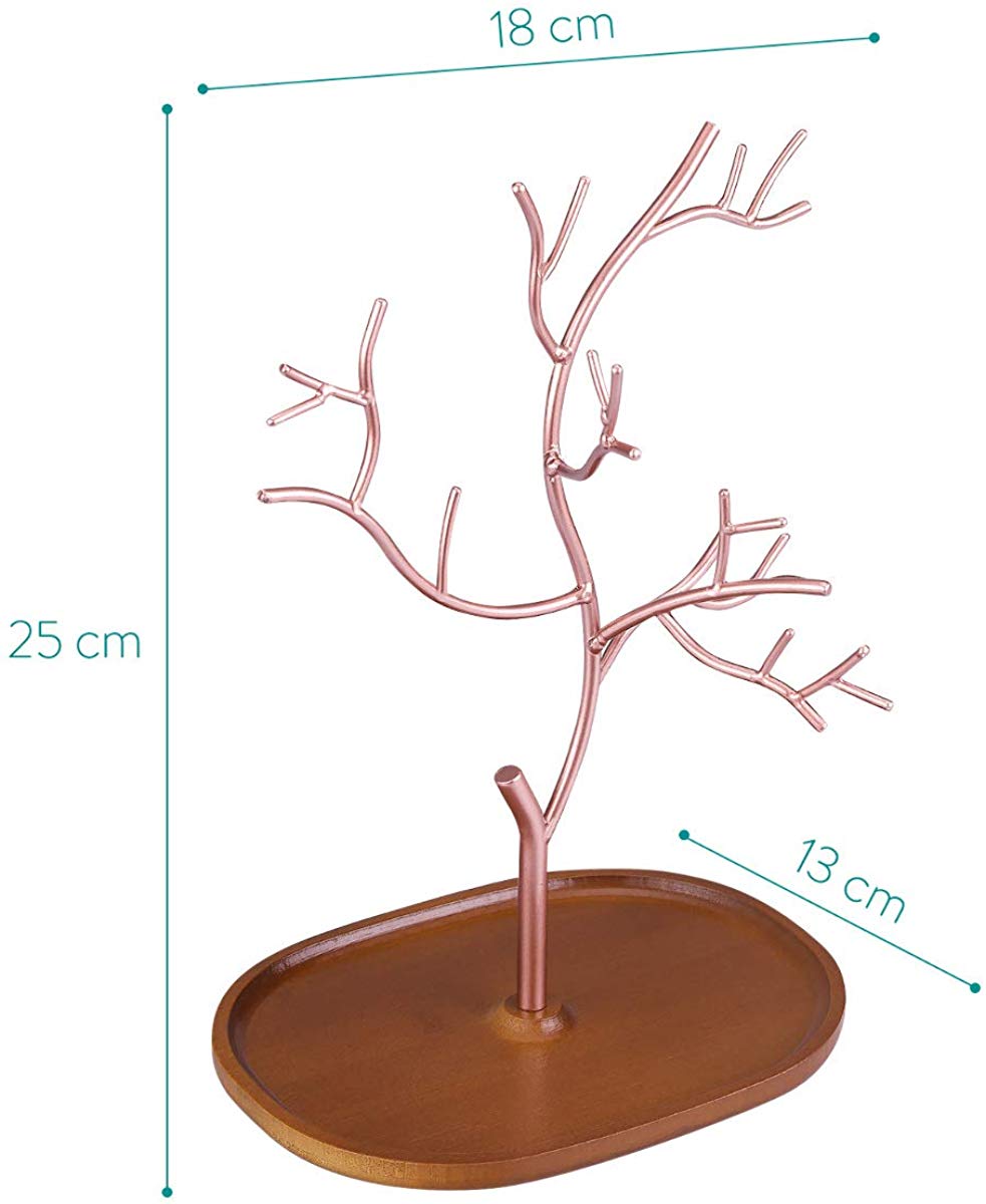 Navaris Stand Κοσμημάτων από Μέταλλο και Ξύλο - Design Tree - Rose Gold / Bronze - 45615.81
