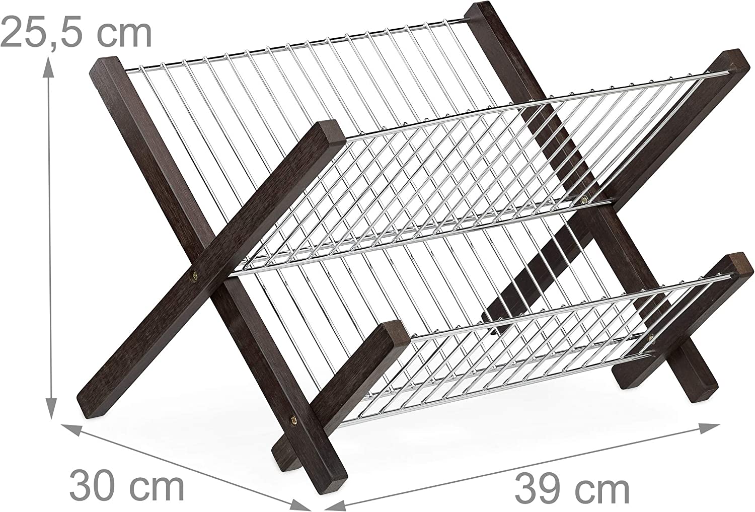 Relaxdays Στεγνωτήριο Πιάτων από Μπαμπού - Dark Brown - 4052025232573