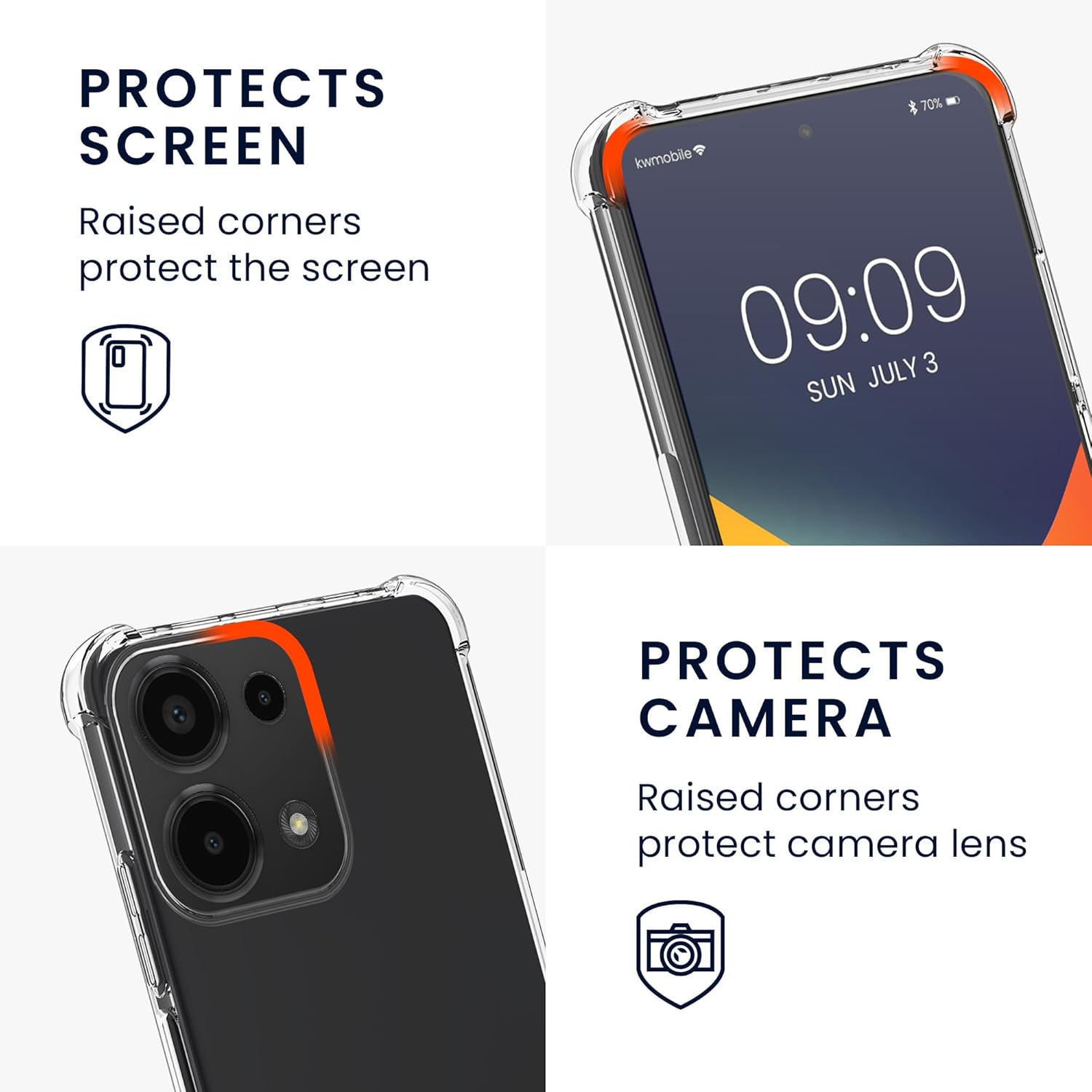 KW Xiaomi Redmi Note 13 Pro 4G Θήκη Σιλικόνης TPU με Λουράκι - Διάφανη / Black