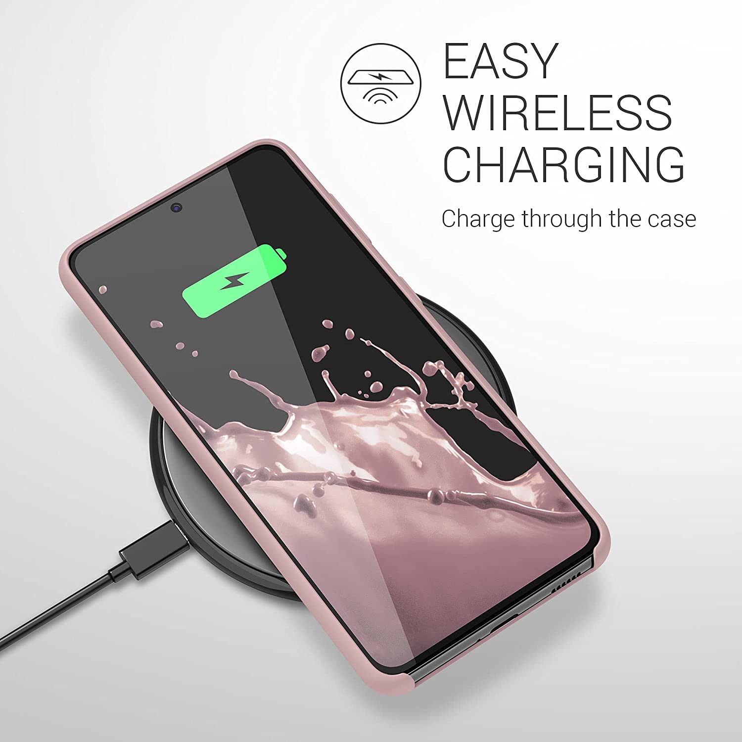 KW Samsung Galaxy S21 Θήκη Σιλικόνης Rubber TPU - Dusky Pink Matt - 54056.52