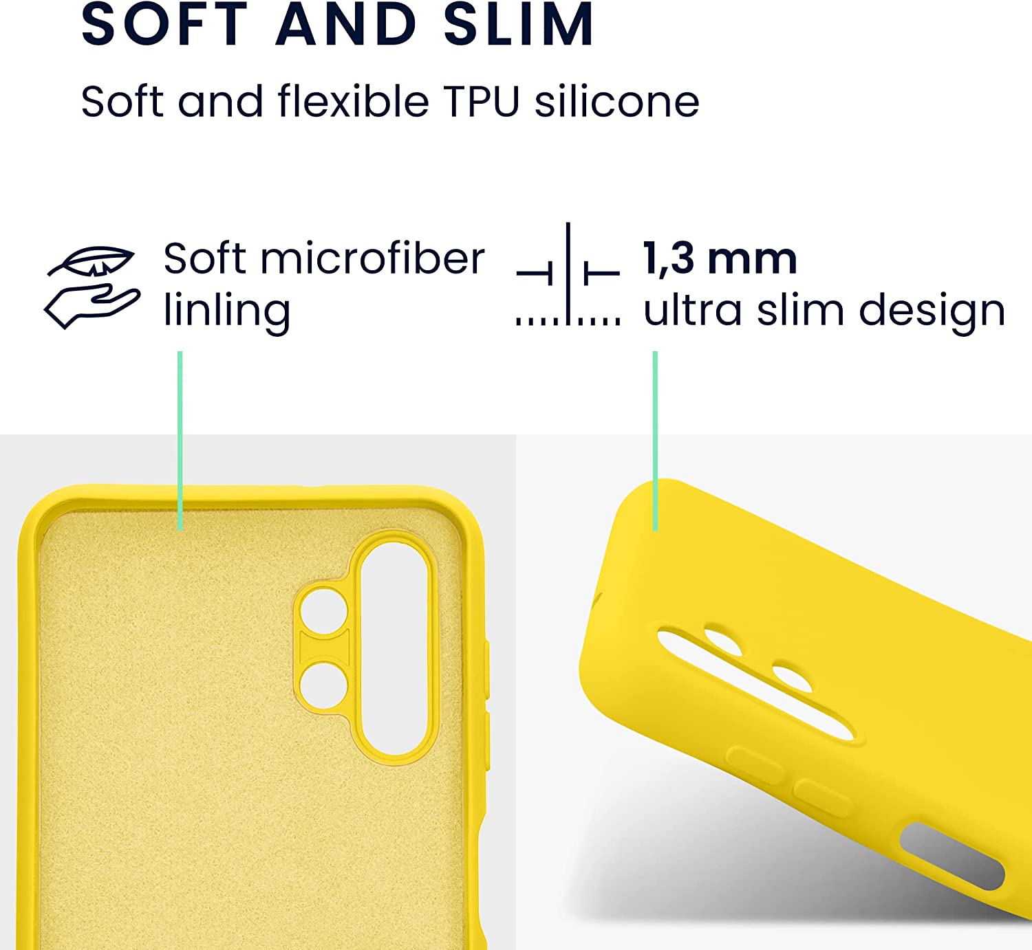 KW Samsung Galaxy A13 4G Θήκη Σιλικόνης Rubberized TPU - Vibrant Yellow - 58049.165