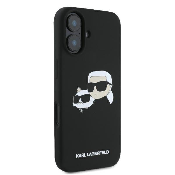 Karl Lagerfeld iPhone 16 - Silicone Double Heads Print - Θήκη Σιλικόνης με MagSafe - Black - KLHMP16SSKCHPPLK