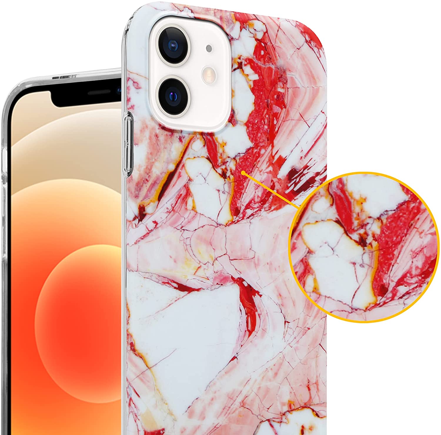 Cadorabo iPhone 12 Pro Max Θήκη Σιλικόνης TPU - Design Marble No.20 Mosaic Pattern - White / Pink / Marble
