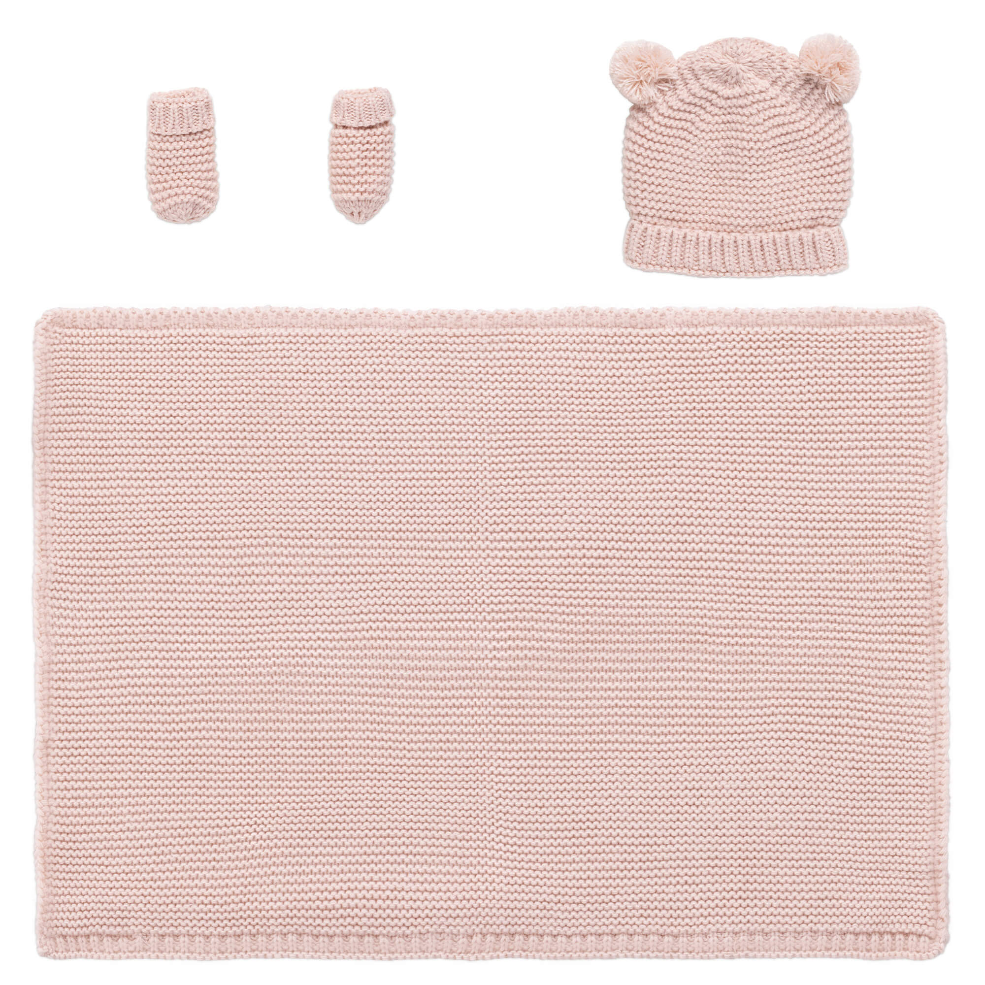 Navaris Σετ Βρεφική Κουβέρτα με Σκούφο και Γάντια - Beige - 54655.01