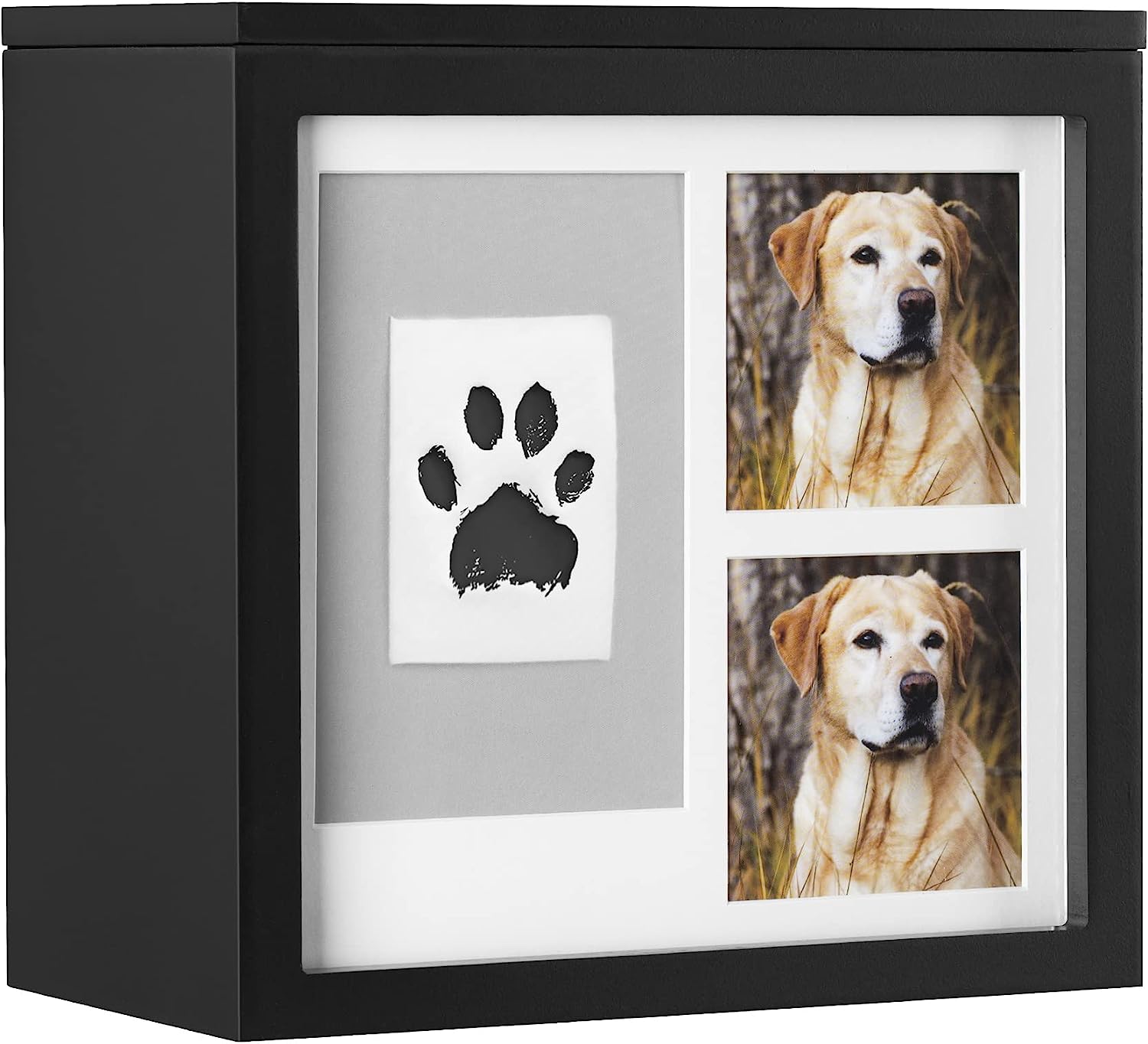 Navaris Κορνίζα για Αποτύπωμα Κατοικίδιου με Χώρο για 2 Φωτογραφίες - 22 x 22,6 x 12 cm - Black - 60544.01