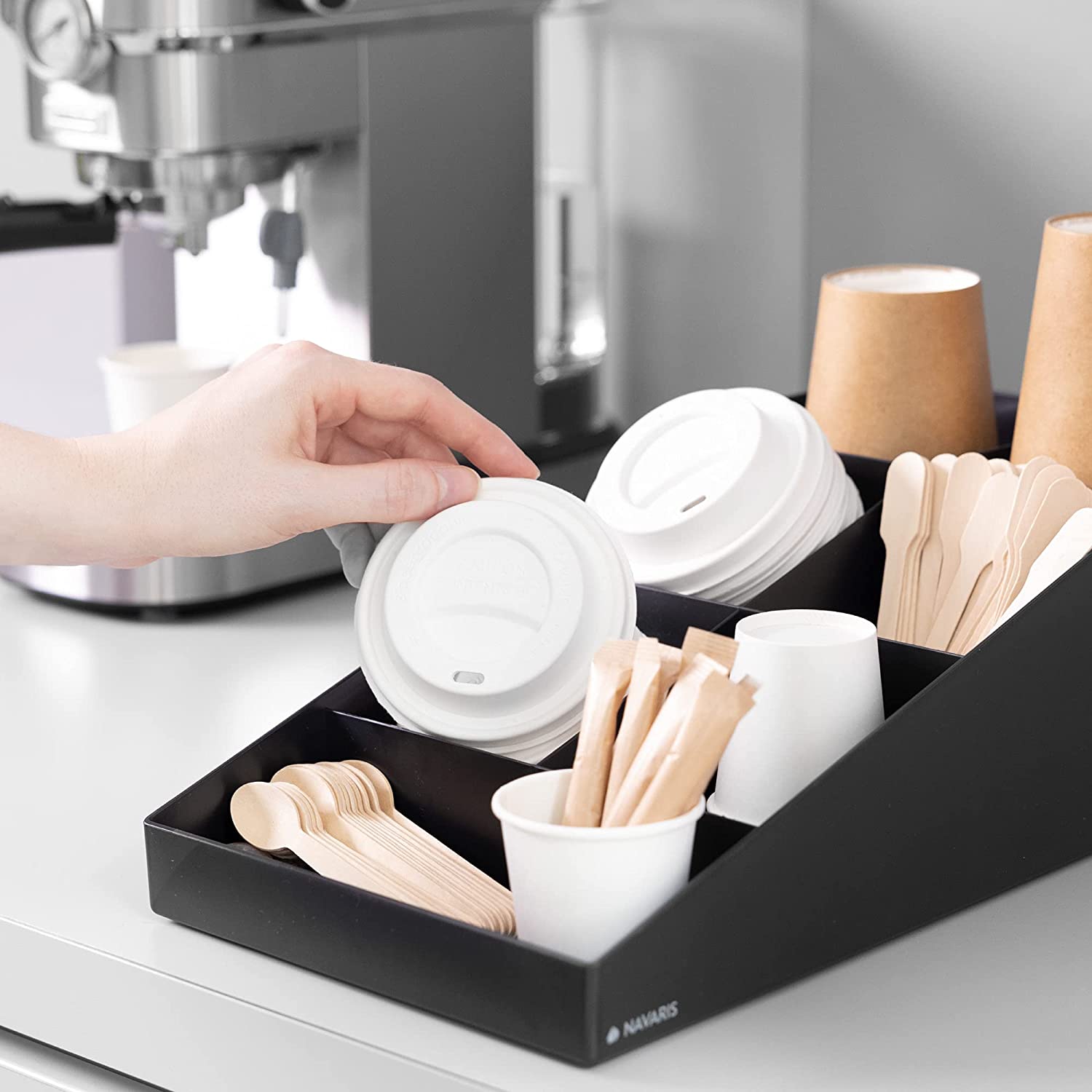 Navaris Αξεσουάρ για Οργάνωση και Αποθήκευση Αναλώσιμων Καφέ και Τσάι - Black - 54093.01