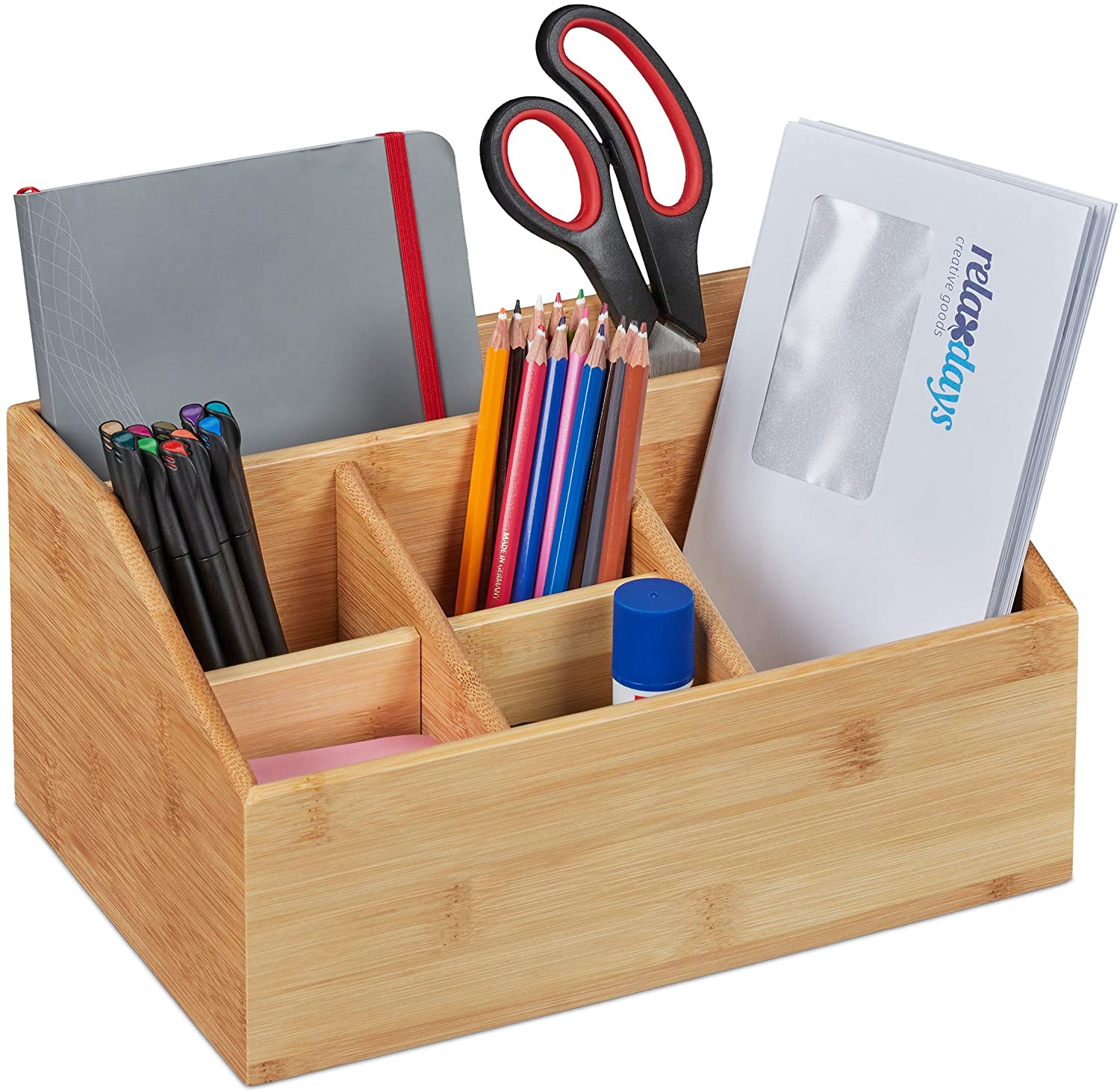 Relaxdays Διοργανωτής Γραφείου από Μπαμπού - Natural - 4052025310684