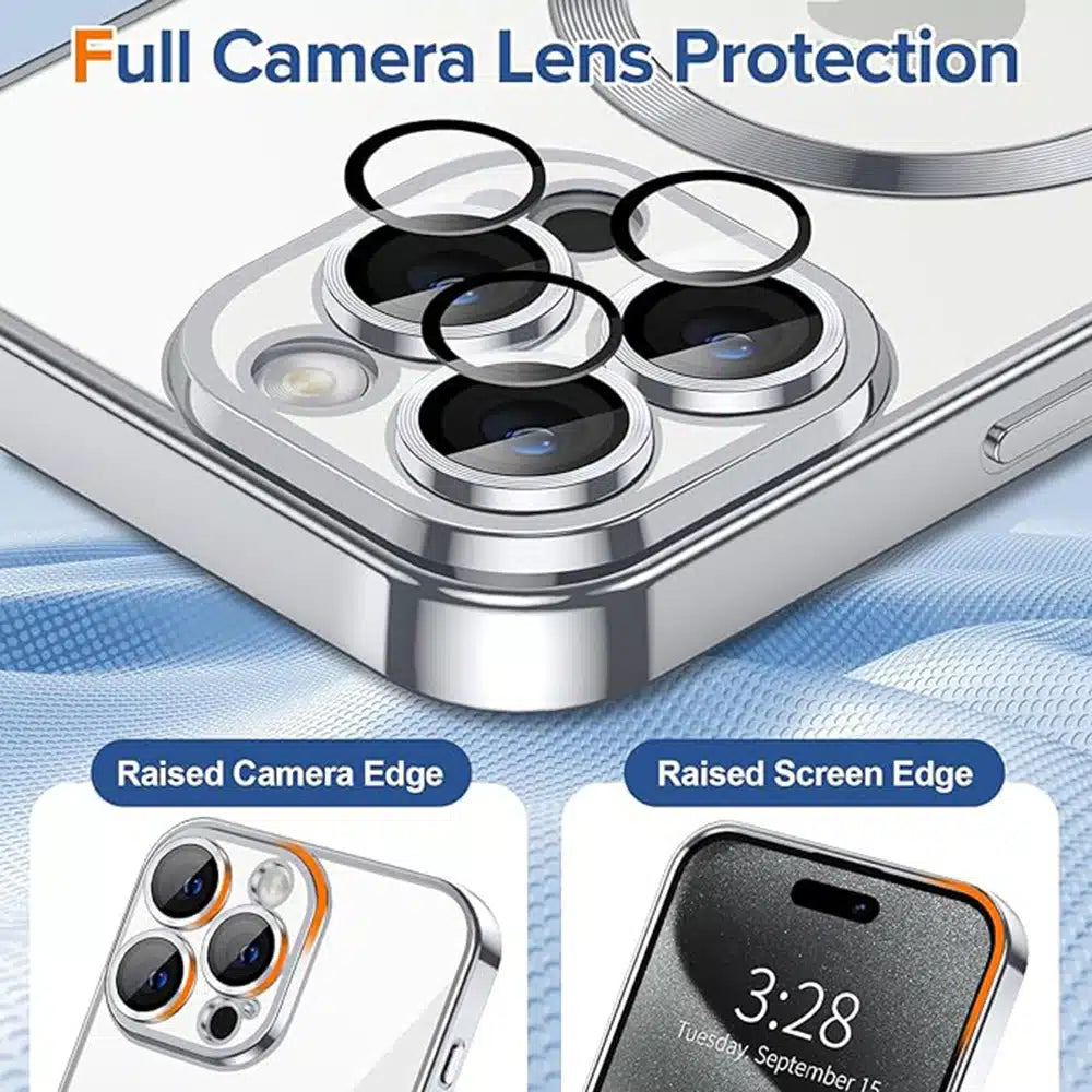 Techsuit iPhone 15 Pro - Luxury Crystal MagSafe - Θήκη Σιλικόνης - Silver