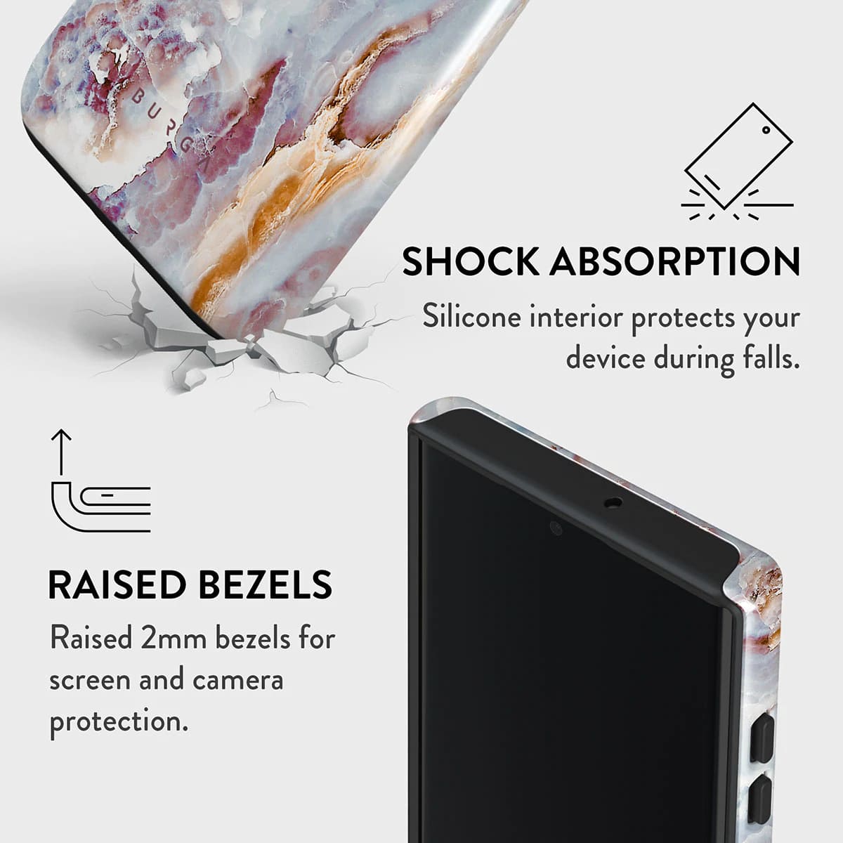 Burga Samsung Galaxy S22 Ultra Fashion Tough Σκληρή Θήκη - Frozen Leaves