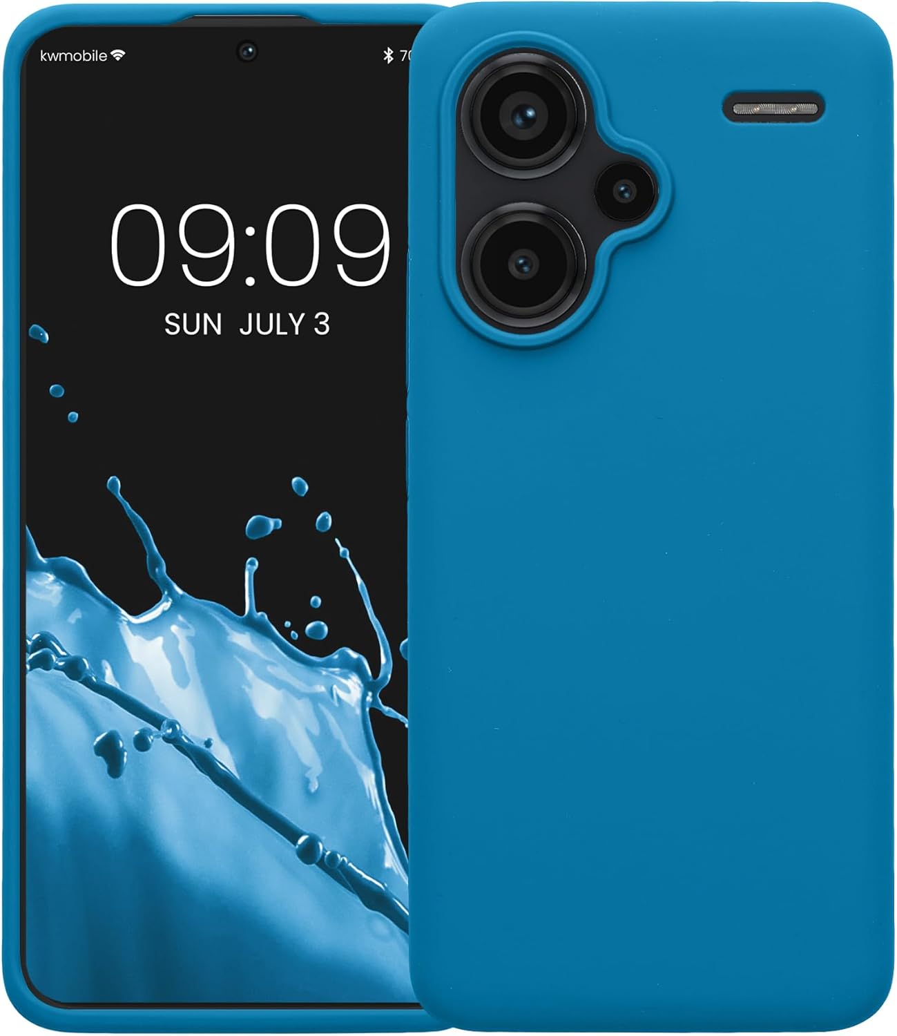 KW Xiaomi Redmi Note 13 Pro+ 5G Θήκη Σιλικόνης Rubberized TPU - Caribbean Blue