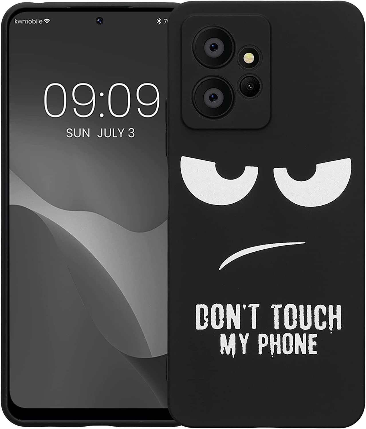 KW Xiaomi Redmi Note 12 4G Θήκη Σιλικόνης - Design Don't Touch My Phone - Black / White - 61176.01