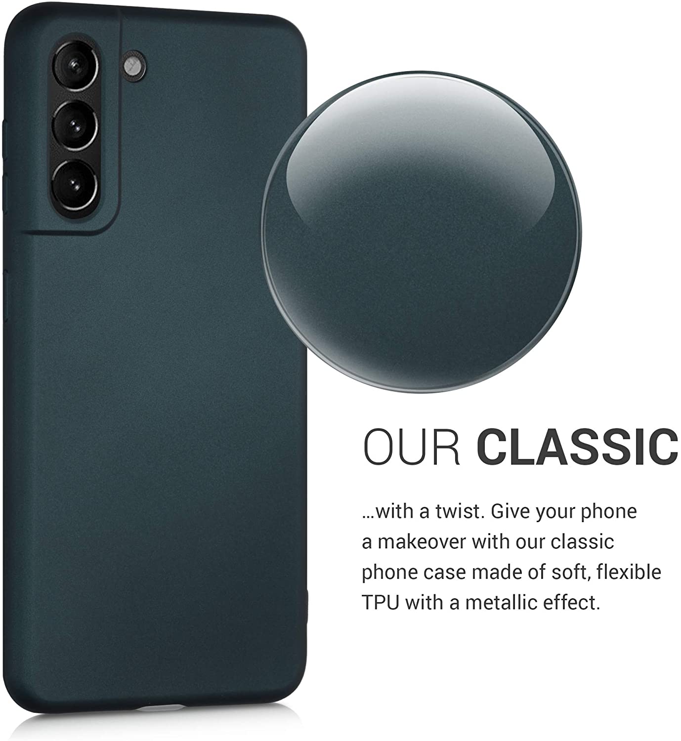 KW Samsung Galaxy S21 Θήκη Σιλικόνης - Metallic Petrol - 54057.14